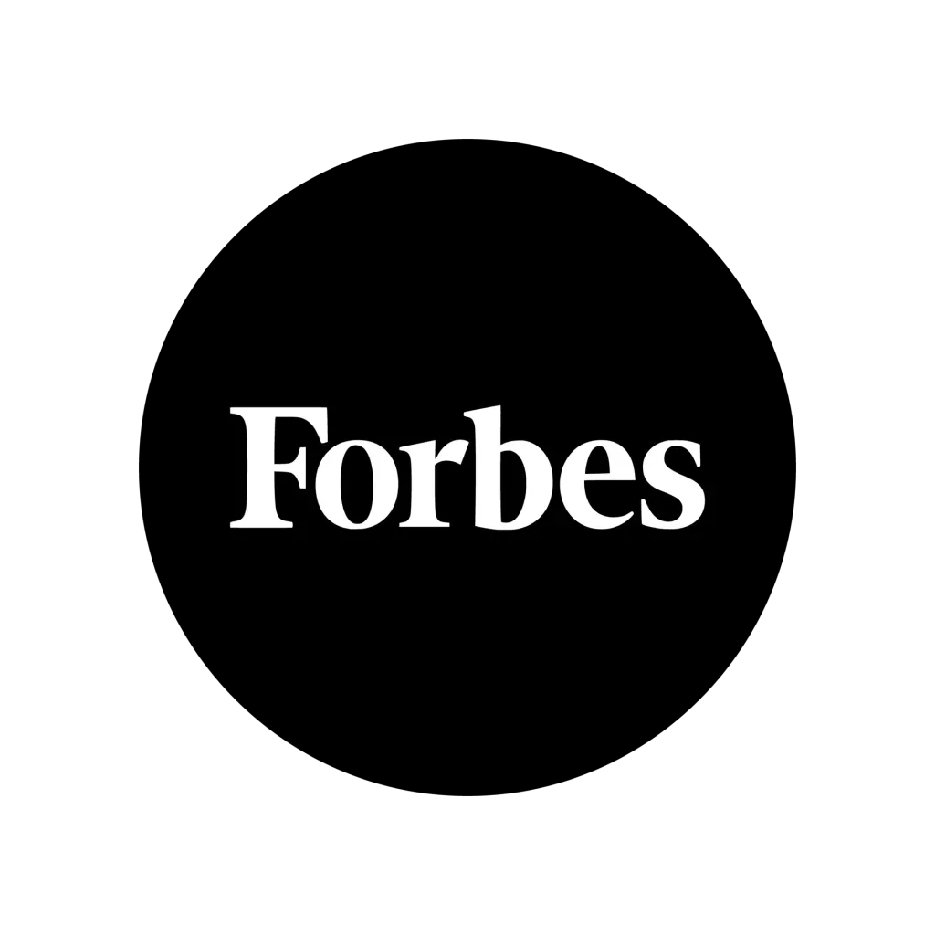 black circle with word Forbes in white