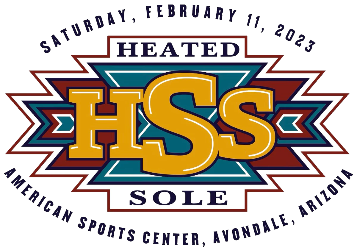 Event poster for a basketball game between HEATED and SOLE, held on Saturday, February 11, 2023, at the American Sports Center in Avondale, Arizona.