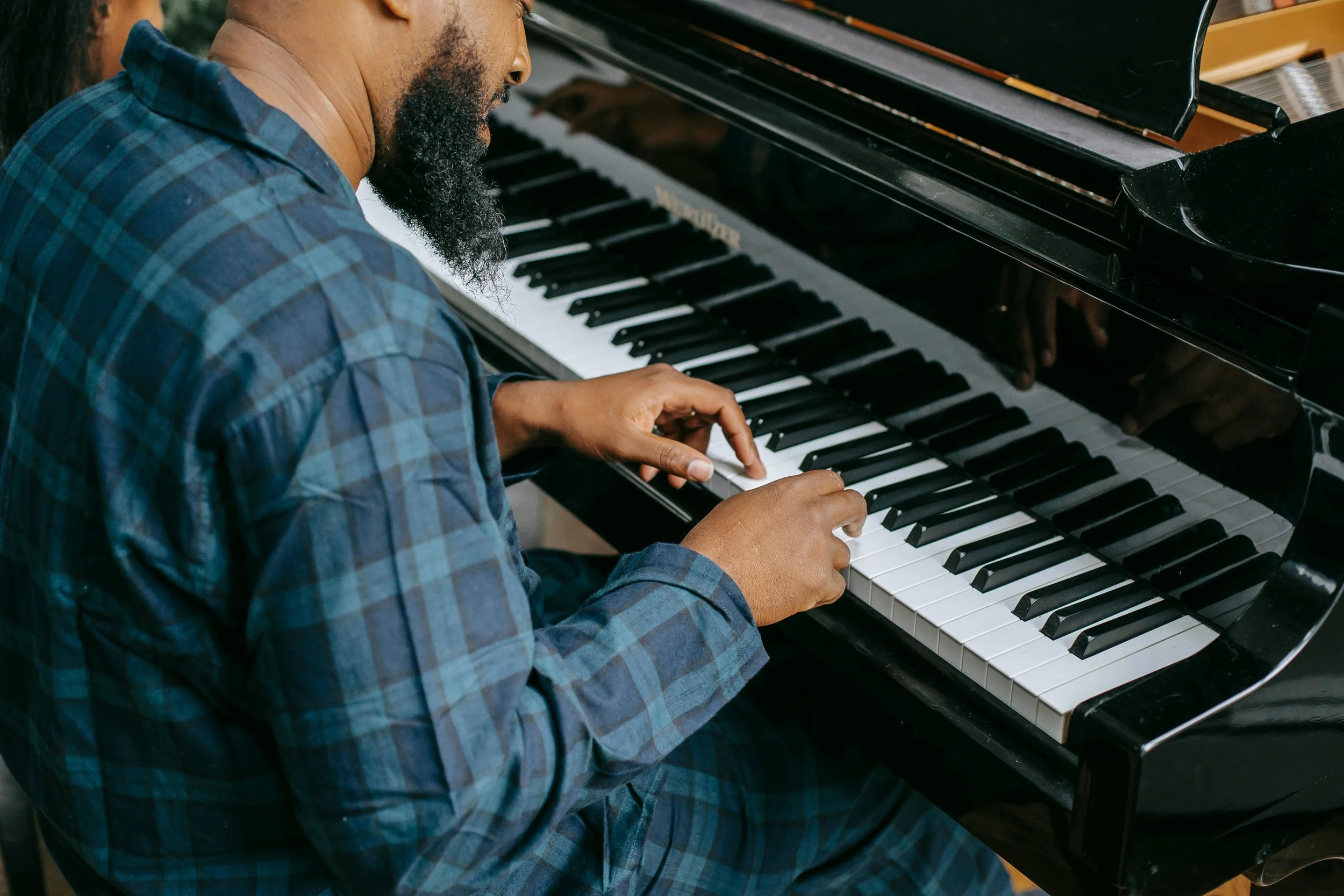 Student playing piano