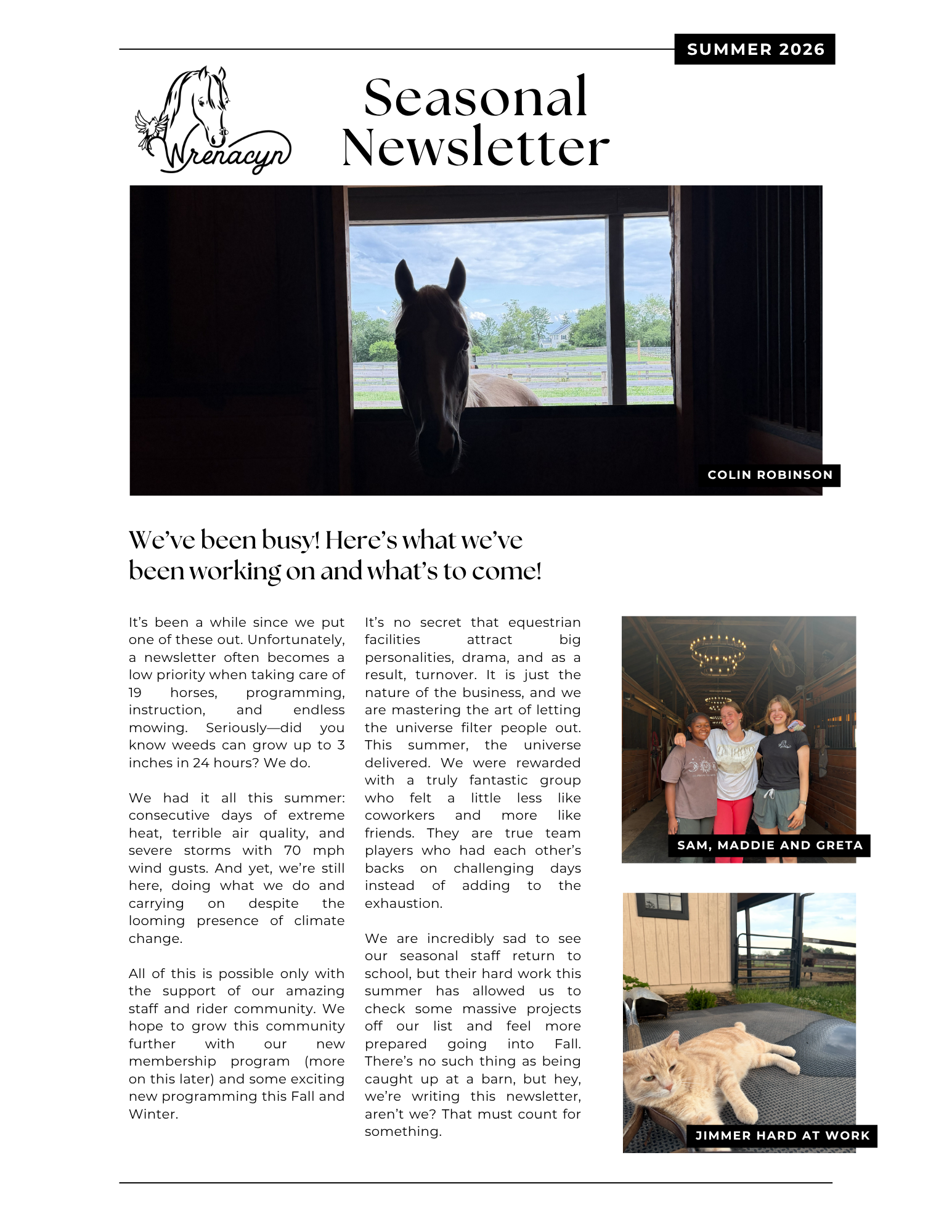 Summer 2026 Newsletter