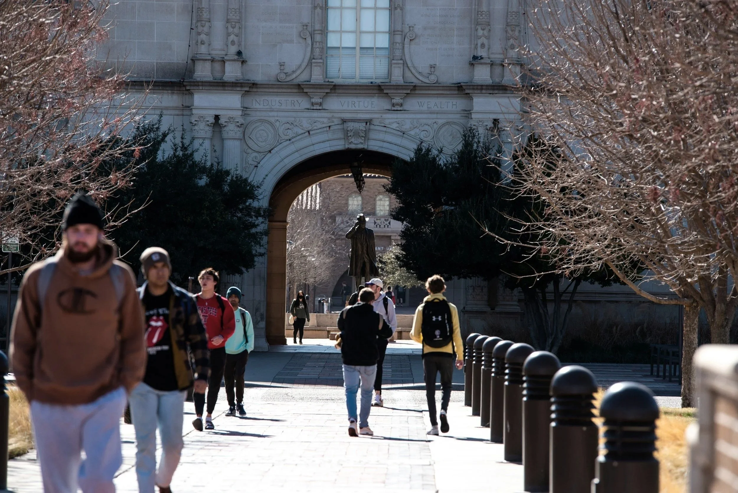 Students walking on campus