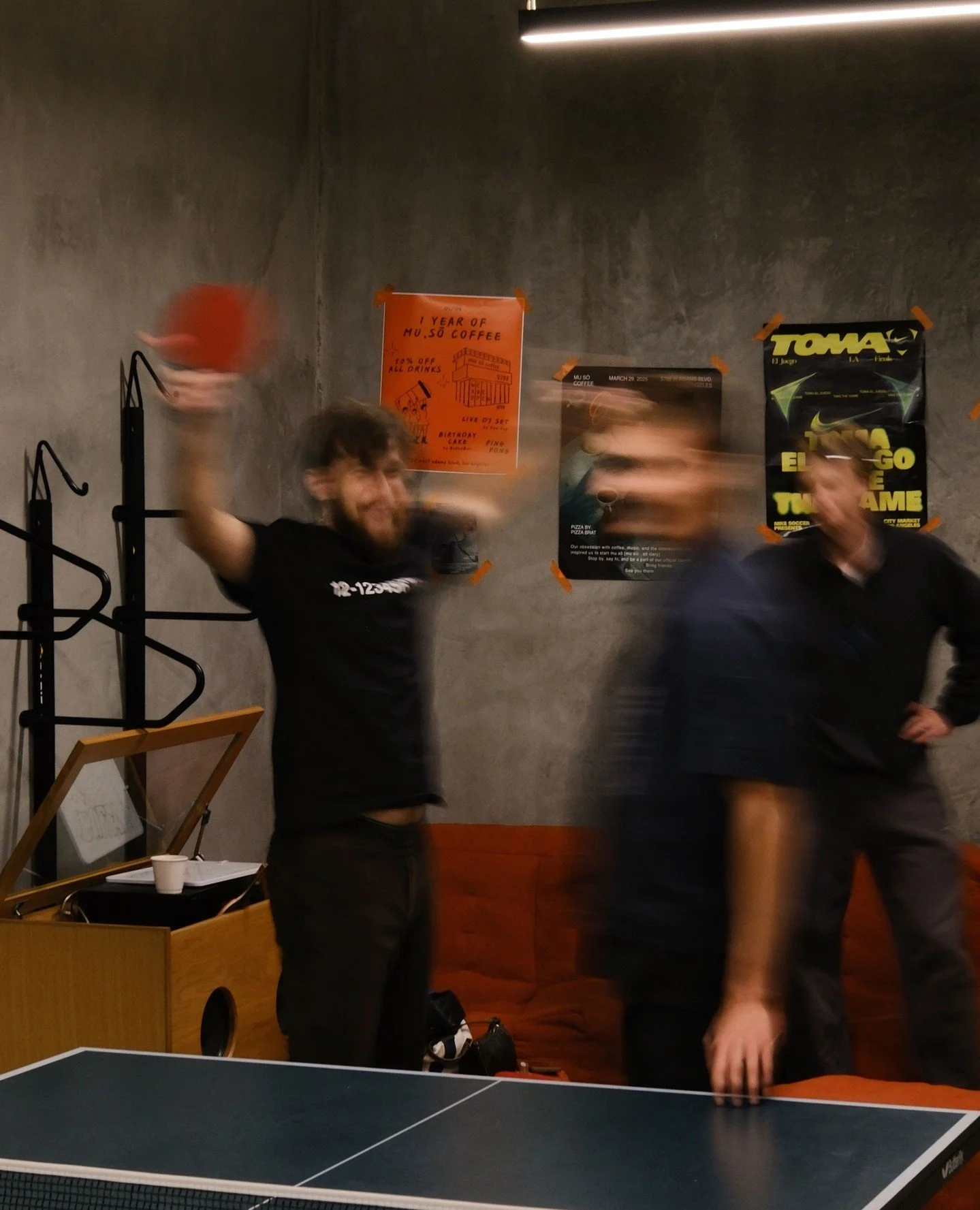 letting you in on a little secret: there&rsquo;s a ping pong setup hidden in our basement.⁠
already caffeinated? grab a friend, head downstairs, play a round or two. loser gets the next coffee.⁠
⁠
just another side of mu.sō⁠
⁠
mu.sō coffee ⁠
5788 wes