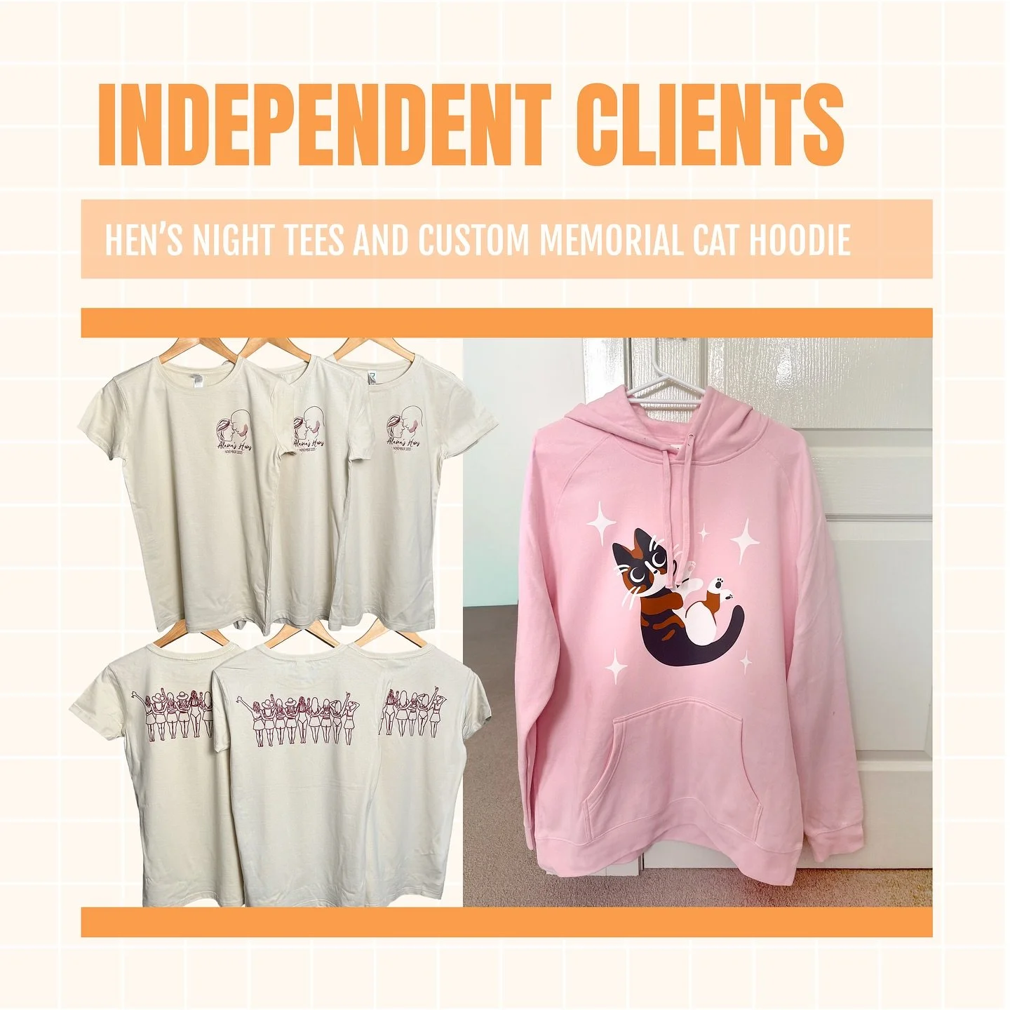 🐡 We&rsquo;ve been hard at work with some of our smaller clients making these lovely Hen&rsquo;s Night Tees and a heartfelt memorial hoodie 🐡

#smallbusinessmelbourne #customtees #customhoodie #ascolour #dtfprinting #dtfapparel