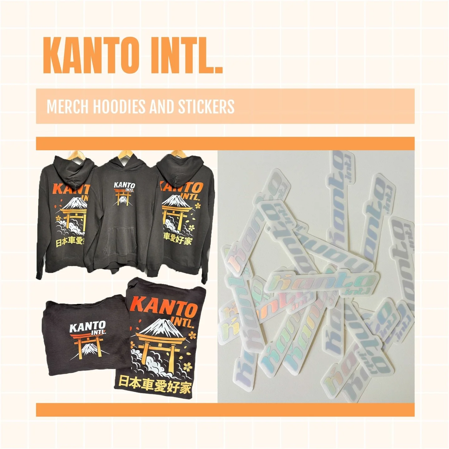 🐡 Absolute banger designs from @kanto.intl brought to life on stickers and hoodies by our team 🐡

#smallbusinessmelbourne #carmerch #hoodiesmelbourne #ebisu2025 #customhoodies #customstickers