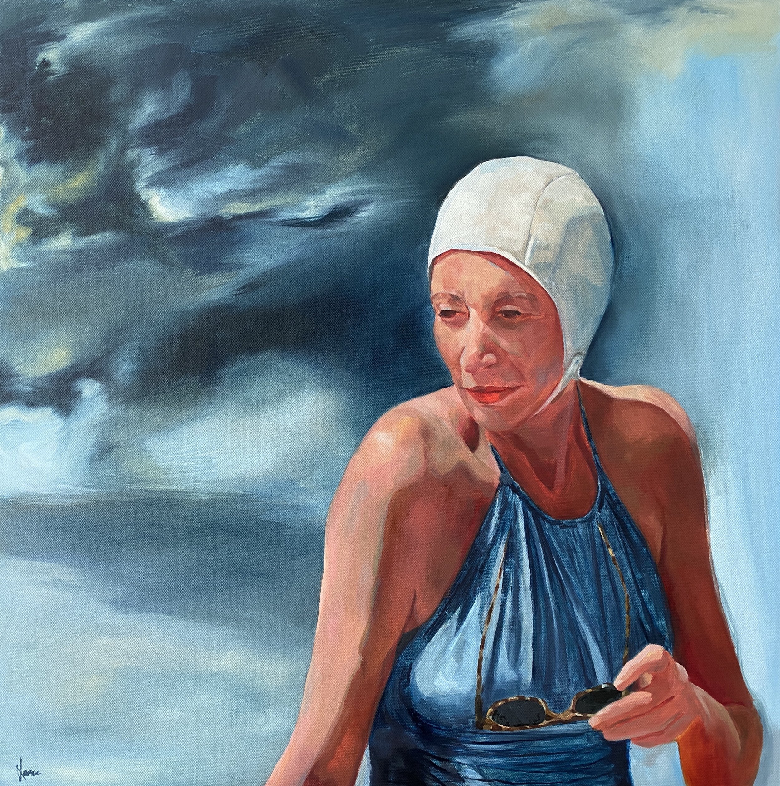 Indigo Wild, Oil on Gallery Wrapped Canvas, 24x24” - SALE £600