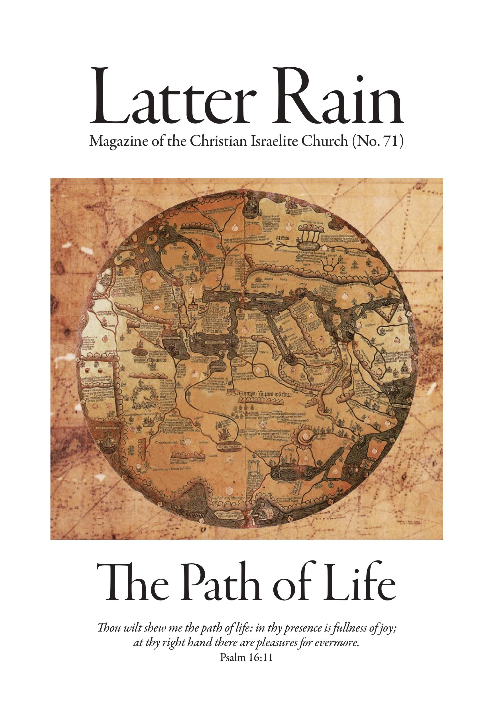 Latter Rain Magazine issue 71 of the Christian Israelite Church