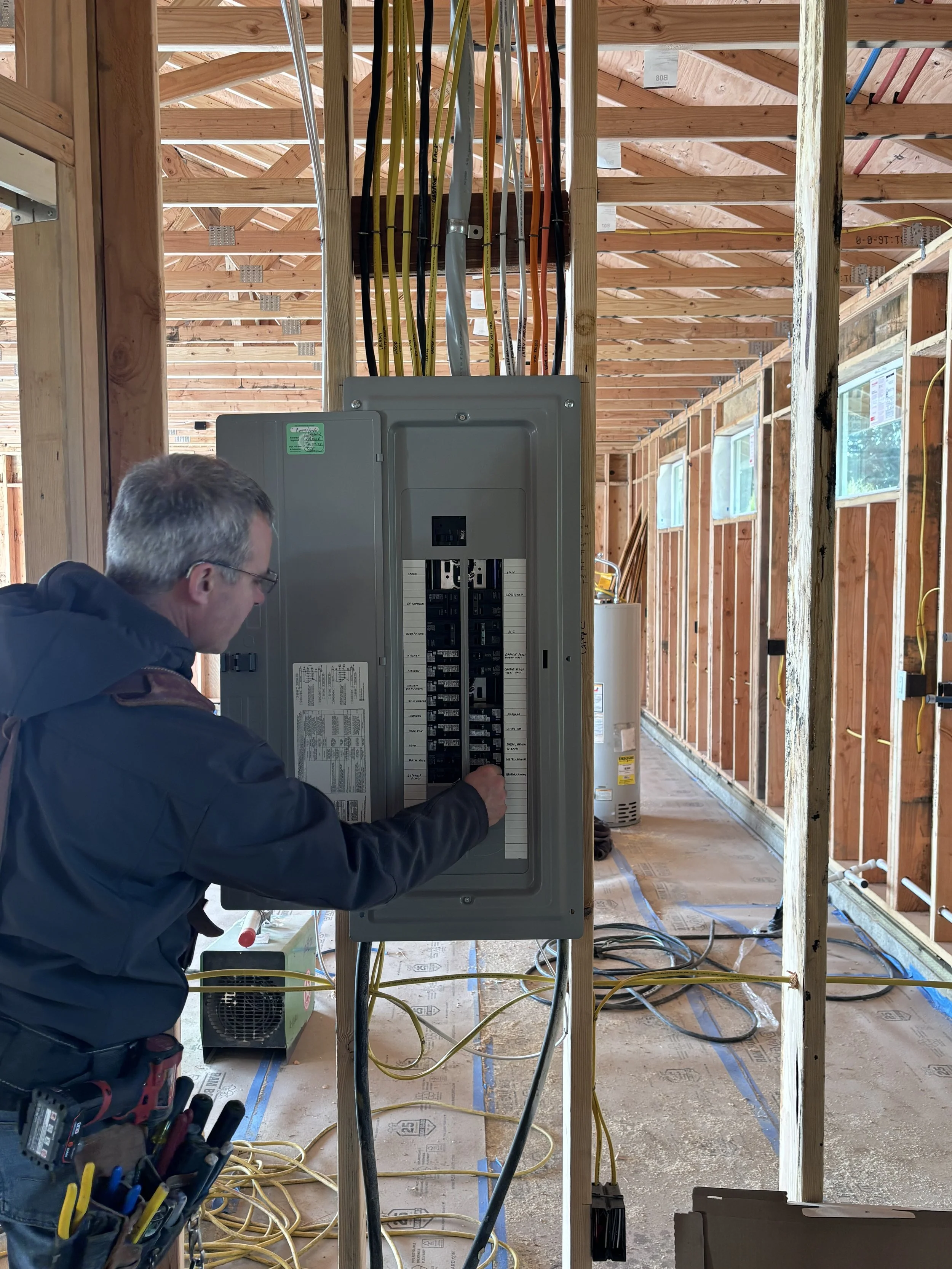 Mike checking the breakers.
