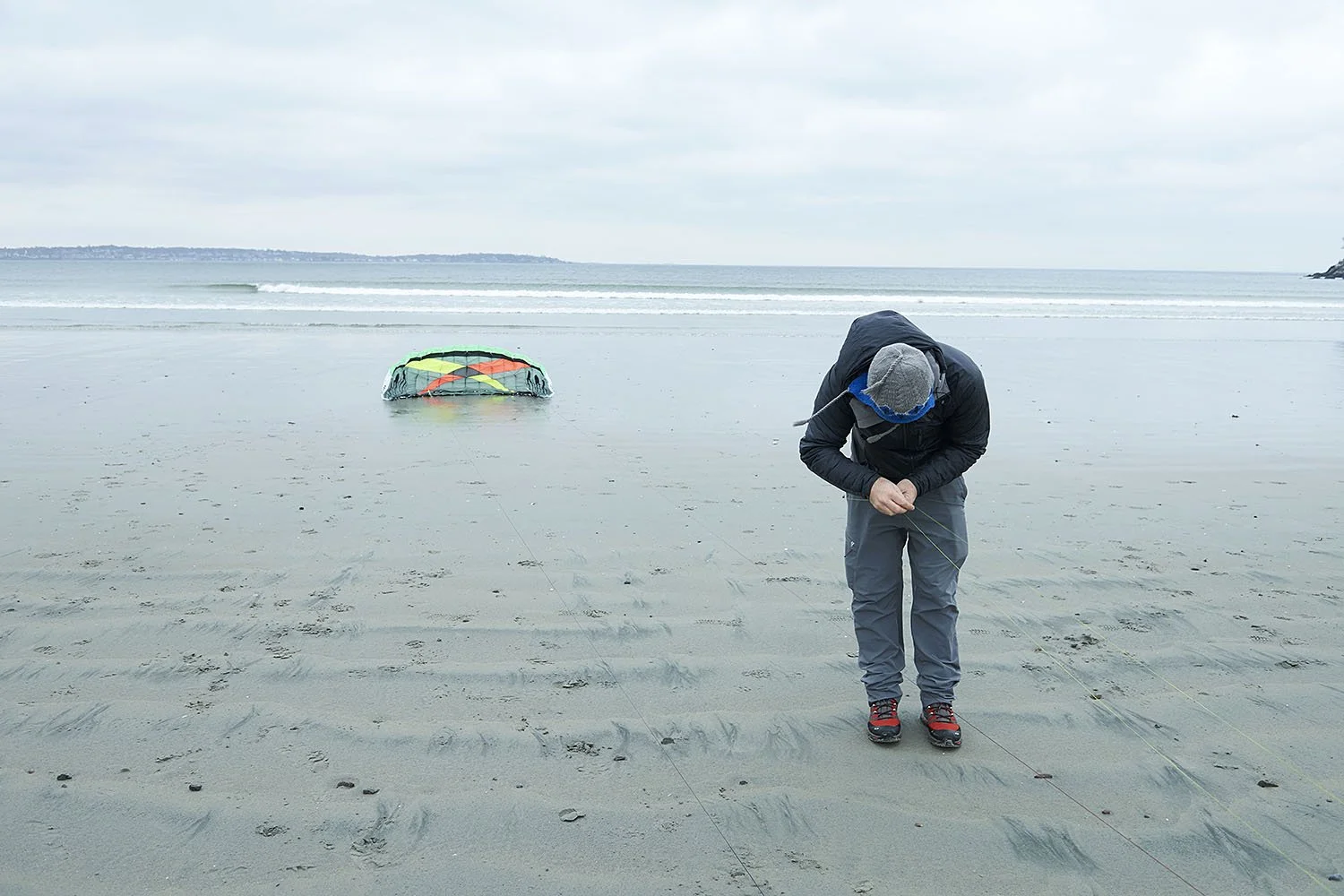 Kirsten Hepburn Photography portrait of power kite flyer on beach