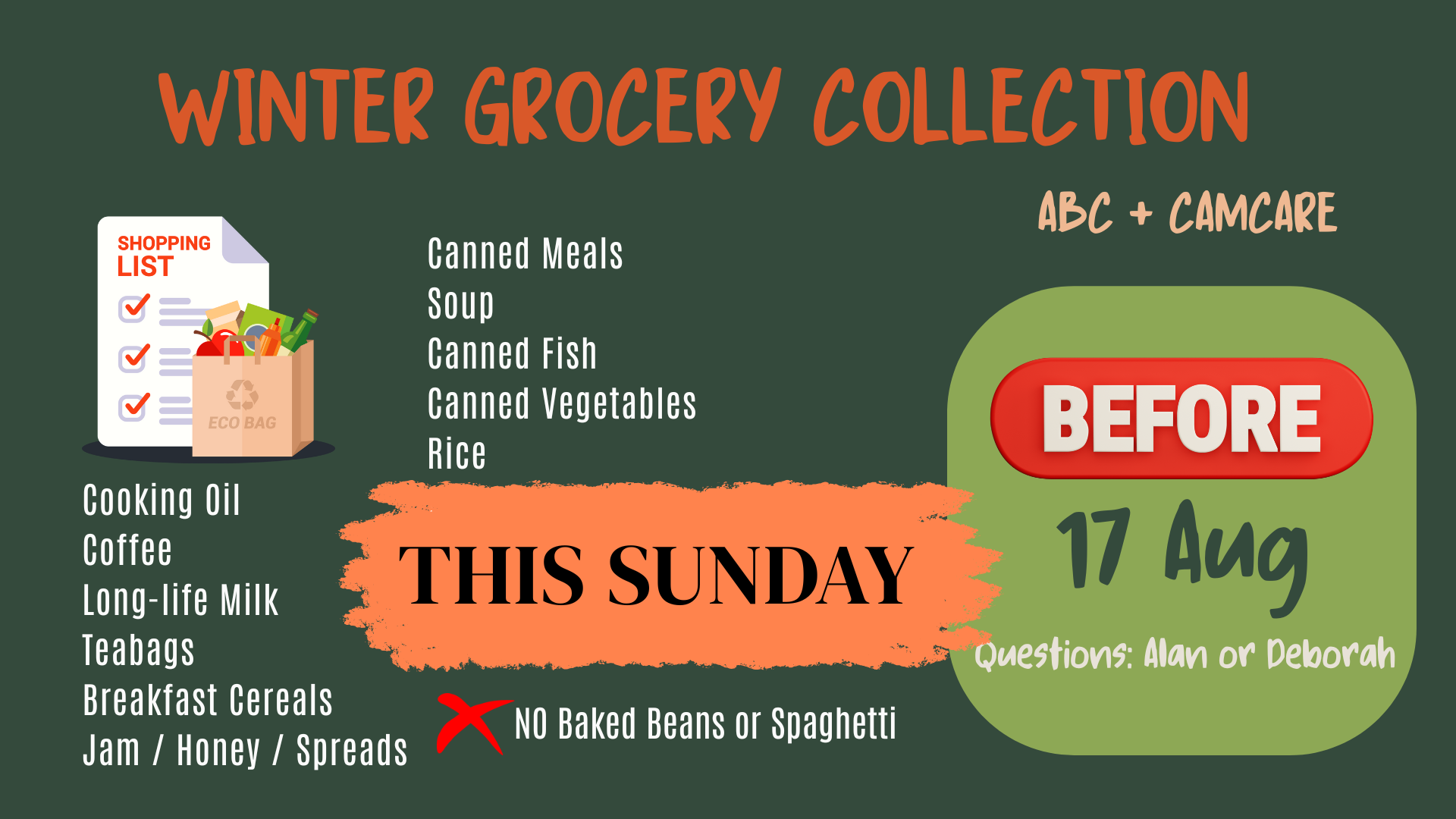 When the cupboard is bare – can you help?