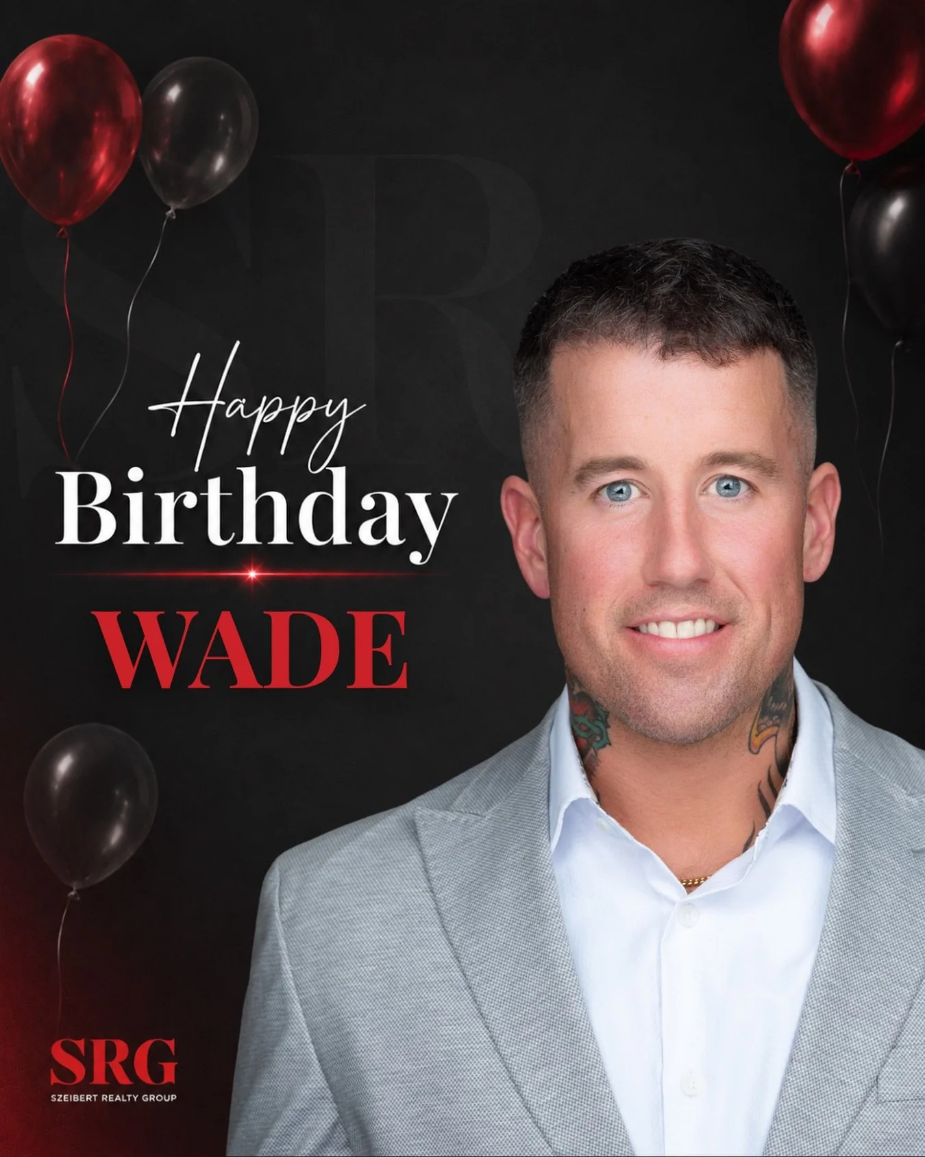 𝐇𝐚𝐩𝐩𝐲 𝐁𝐢𝐫𝐭𝐡𝐝𝐚𝐲 𝐖𝐚𝐝𝐞! 🥳🎈

Wishing you a great day and an even better year ahead. Grateful to have you as part of the SRG family!

Leave your birthday wishes for Wade in the comments below! 👇🏻👇🏻👇🏻

#SRG&nbsp;#SzeibertRealtyGrou