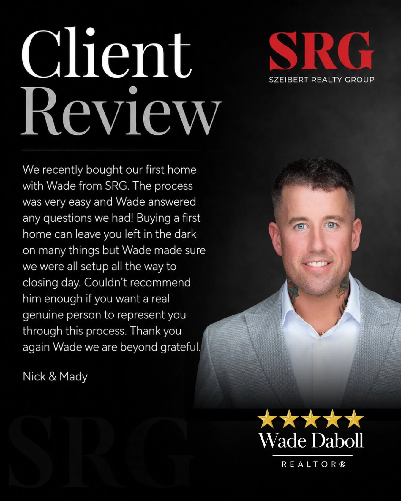 ⁣

&ldquo;Buying a first home can leave you in the dark on many things, but Wade made sure we were all set up all the way to closing day.&rdquo;⁣⁣⁣
⁣⁣
Congratulations to @wade.daboll on this wonderful five-star review!⁣⁣
⁣⁣
Buying a first home is a s