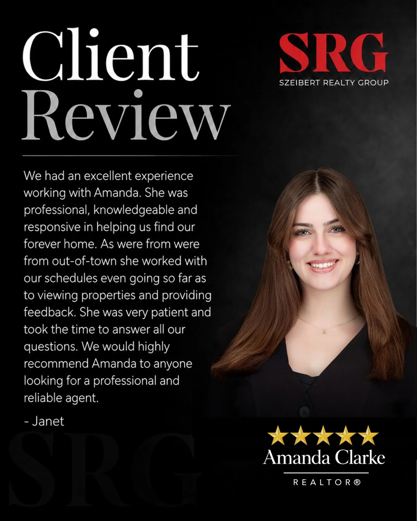 ⁣
&ldquo;Professional, knowledgeable and responsive, Amanda went above and beyond to help us find our forever home.&rdquo;⁣⁣⁣⁣
⁣⁣⁣
Congratulations to @amandaclarke.re on this wonderful five-star review!⁣⁣⁣
⁣⁣⁣
Searching for a home from out of town ca
