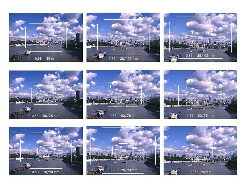 Leica M body framelines for 0.58X, 0.72X AND 0.85 viewfinders