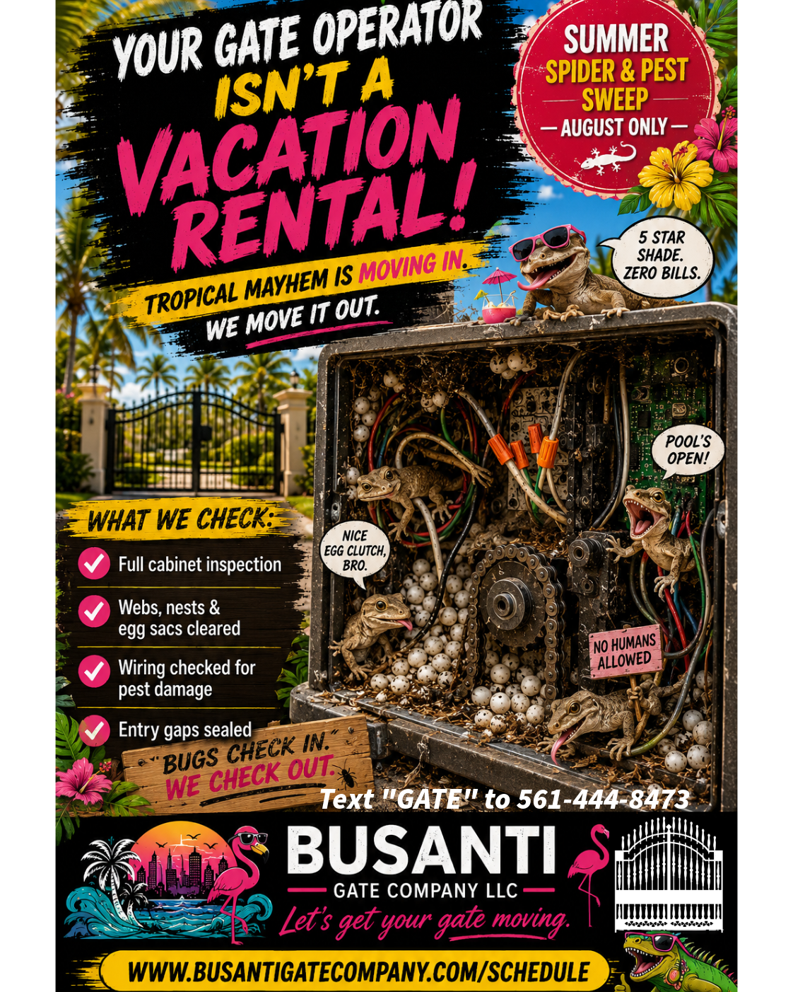 Tropical Mayhem vs. Your Gate Operator: Summer Pest Damage in Palm Beach County