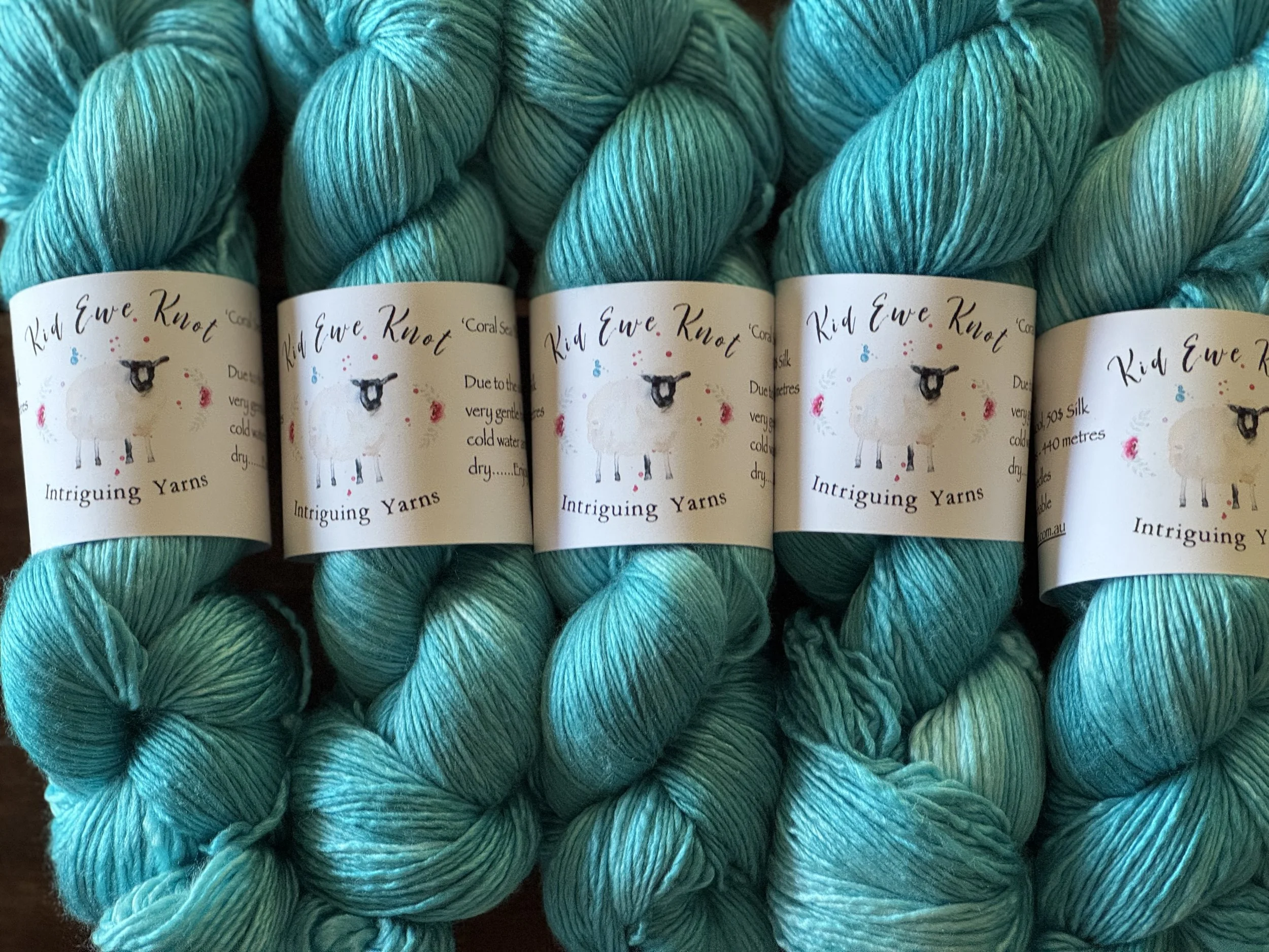 Fingering (4 Ply) - Kid Ewe Knot Luxurious 4 - Coral Sea Blues