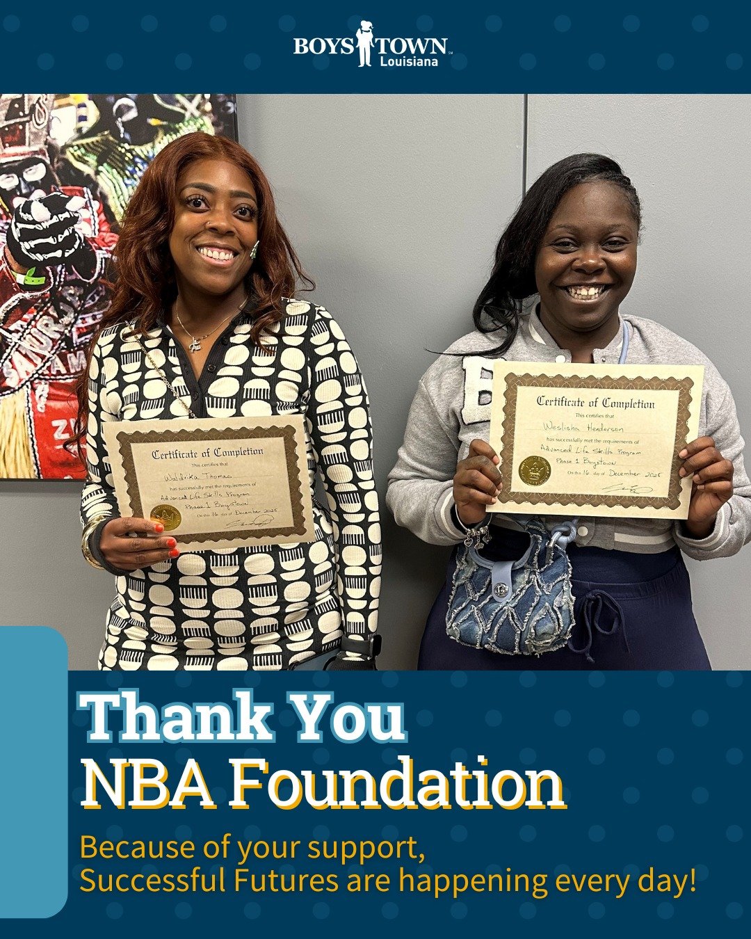 Boys Town Louisiana receives grant from the NBA Foundation
