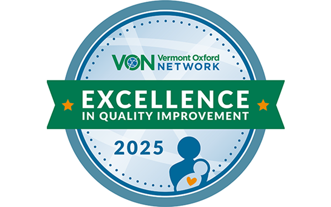 Manning Family Children’s awarded prestigious Vermont Oxford Network Excellence Award in Quality Improvement for optimizing neurodevelopment in infants