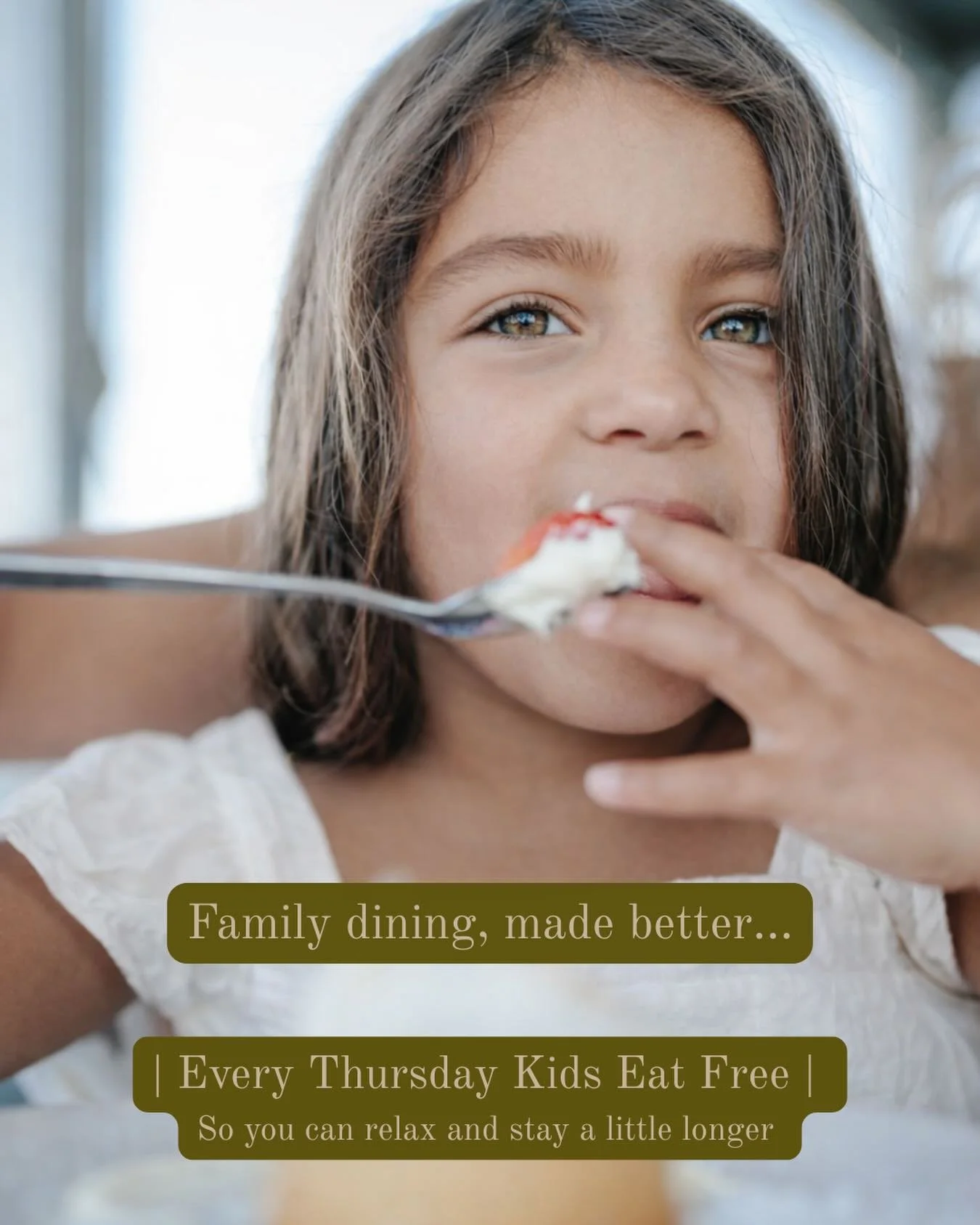 Kids eats free every Thursday at The Noble 🍽️