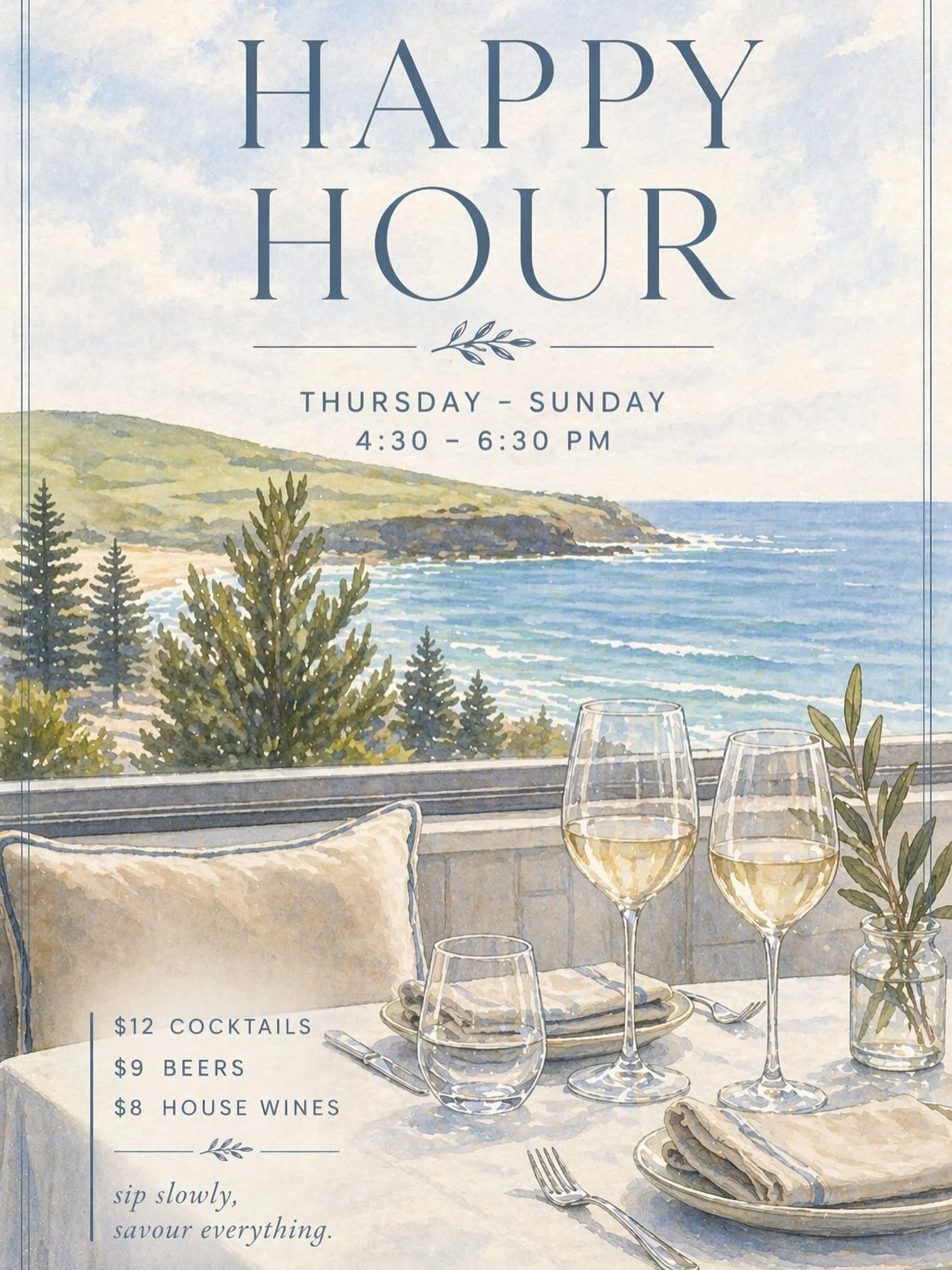 Happy Hour all weekend long🥂
Because one day just isn&rsquo;t enough

This week, Thurs&ndash;Sun | 4:30&ndash;6:30pm
.
.
.
#happyhour #gerringongnsw #southcoastnsw #illawarra #resturauntandbar