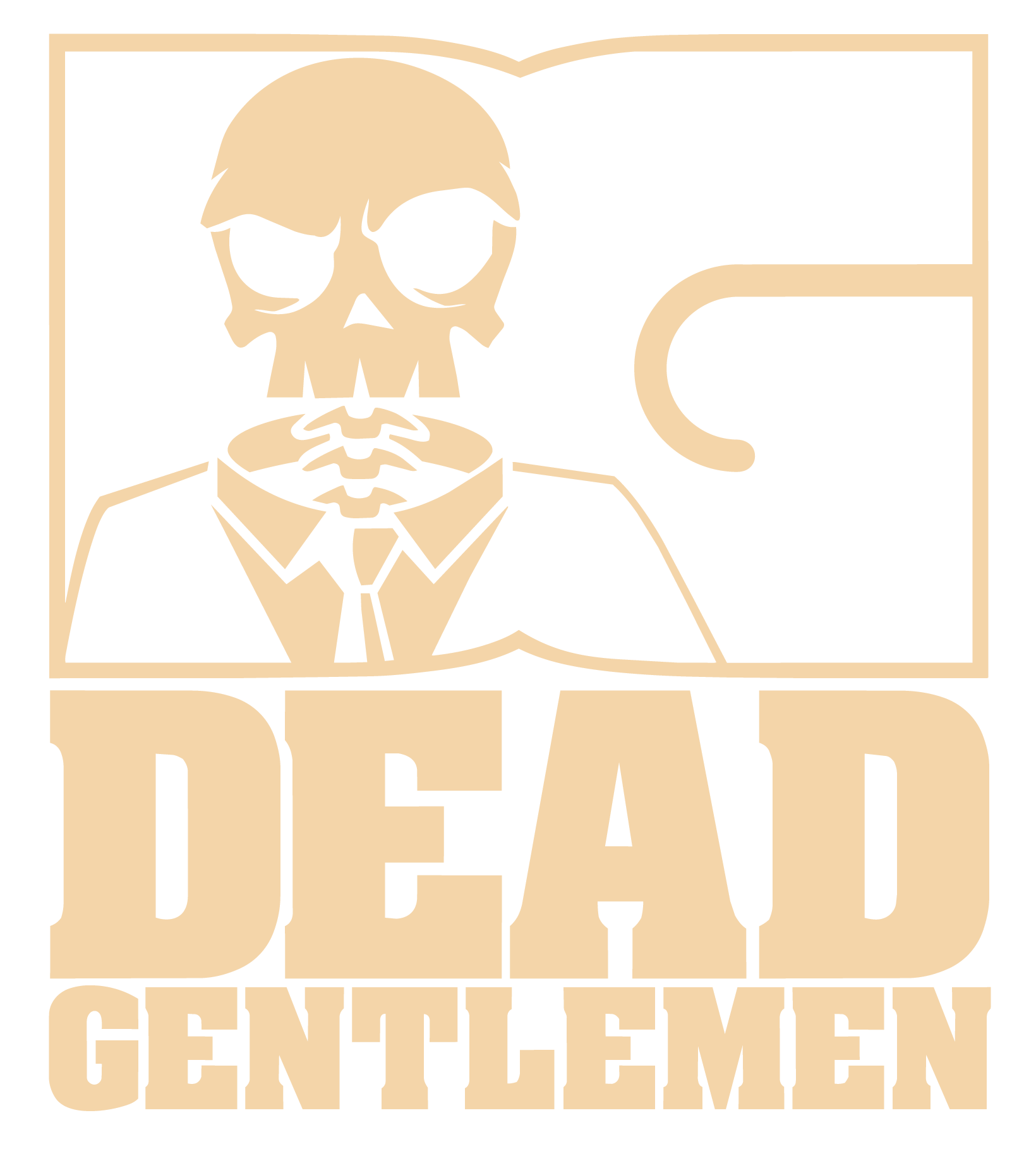 Logo of the Dea Seat Geldlmen, featuring a stylized skeleton wearing sunglasses, with a book open beside the skeleton.