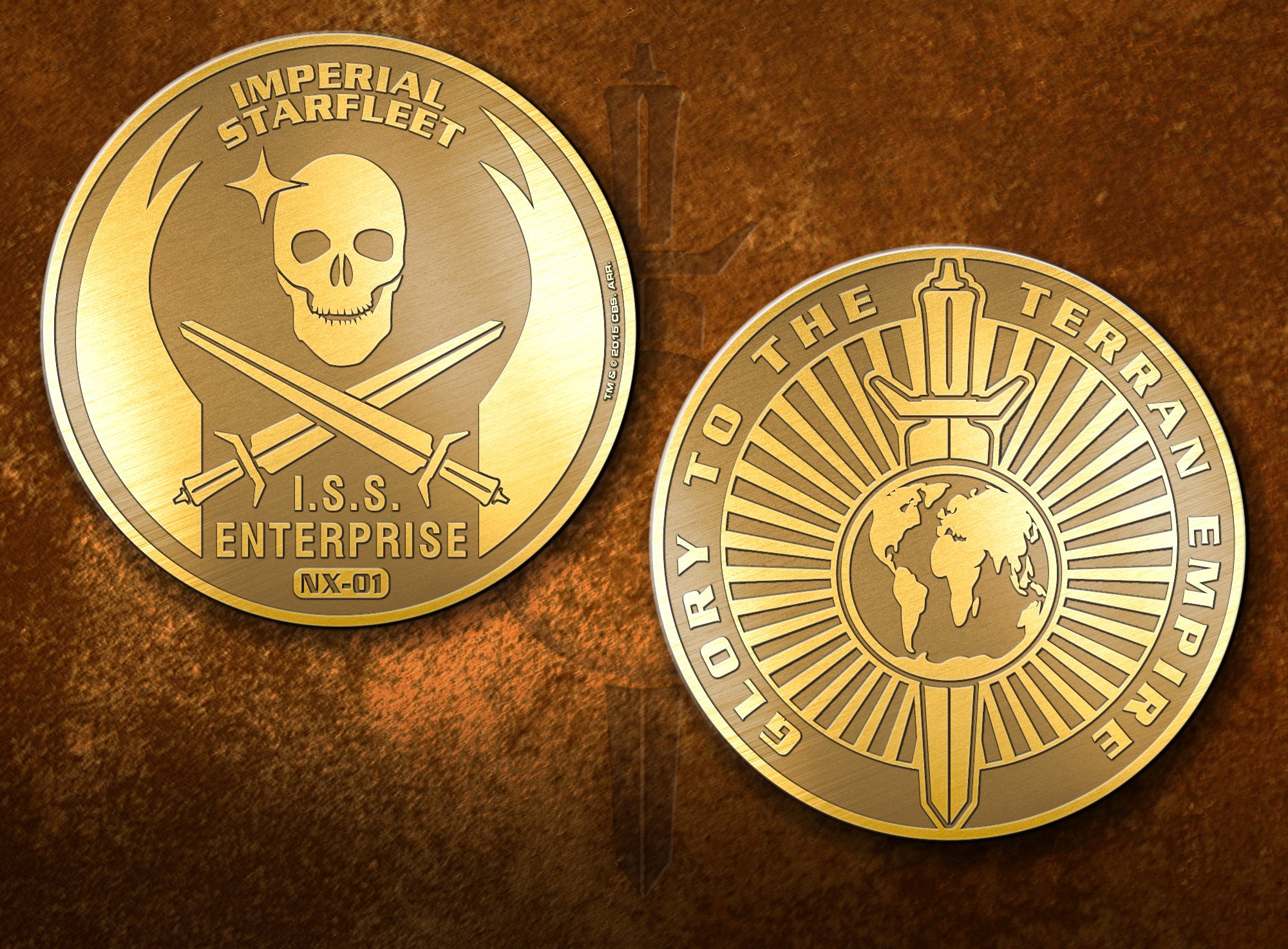 "Star Trek - Mirror Universe Challenge Coin"
(© 2016 Quantum Mechanix Inc. TM & © 2016 CBS Studios Inc.)