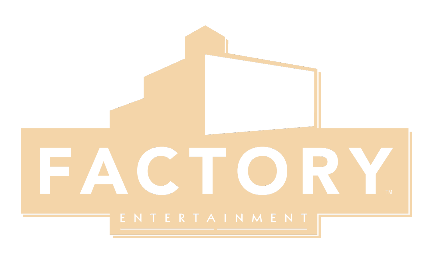 Logo of Factory Entertainment featuring a stylized factory building with the word "FACTORY" in large bold letters and "ENTERTAINMENT" underneath.