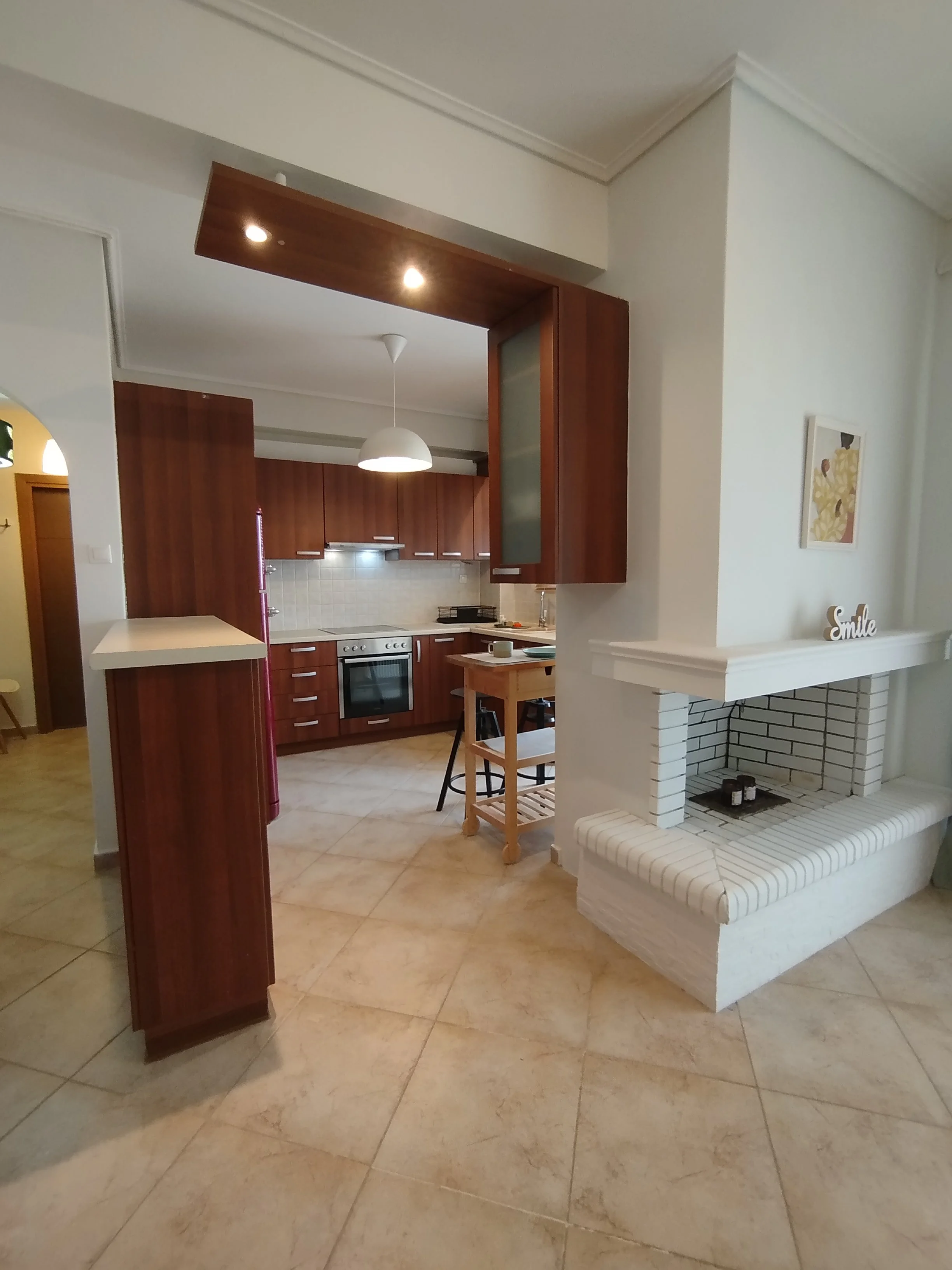 Bright and spacious kitchen with high-end appliances in Aegean sea view property, perfect for Airbnb.