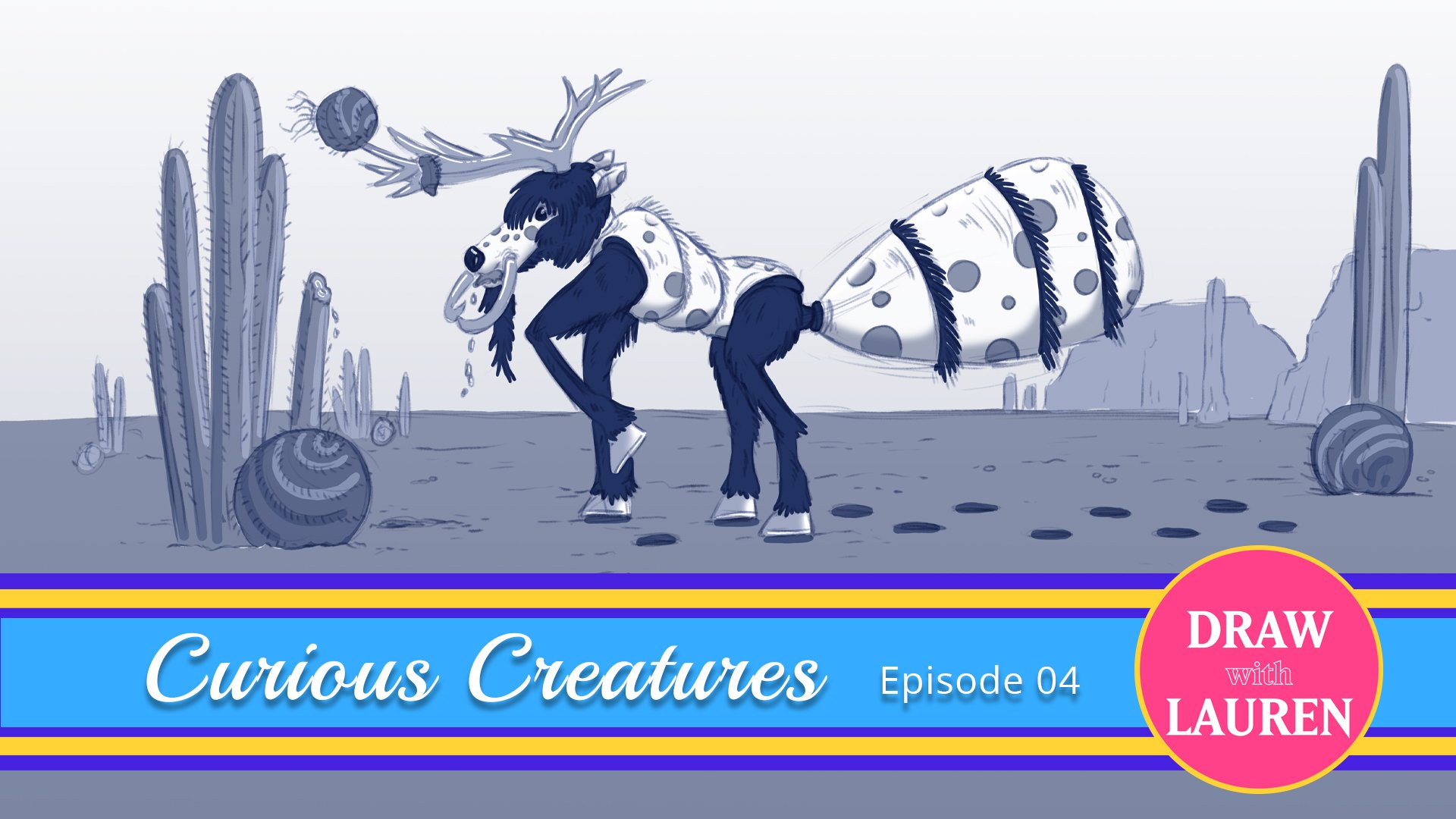 Curious Creatures 'How to Draw' video Episode 04 is now LIVE!
Suggested by Unley Library, this episode features features a monolithic ant-like desert dweller with a hankering for juicy cactus. Can you guess which animals were used to create this crea