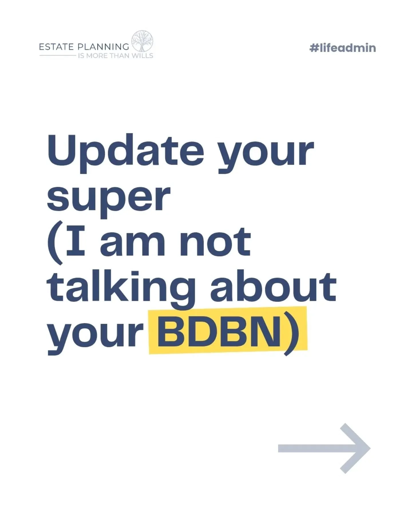 Update your super, but I am not talking about your BDBN.  If you want to know more then join my email list (link is in the bio) as this email is coming out tomorrow. 

#lifeadmin
#estateplanninglawyer 
#lawyermum 
#estateplanningismorethanwills