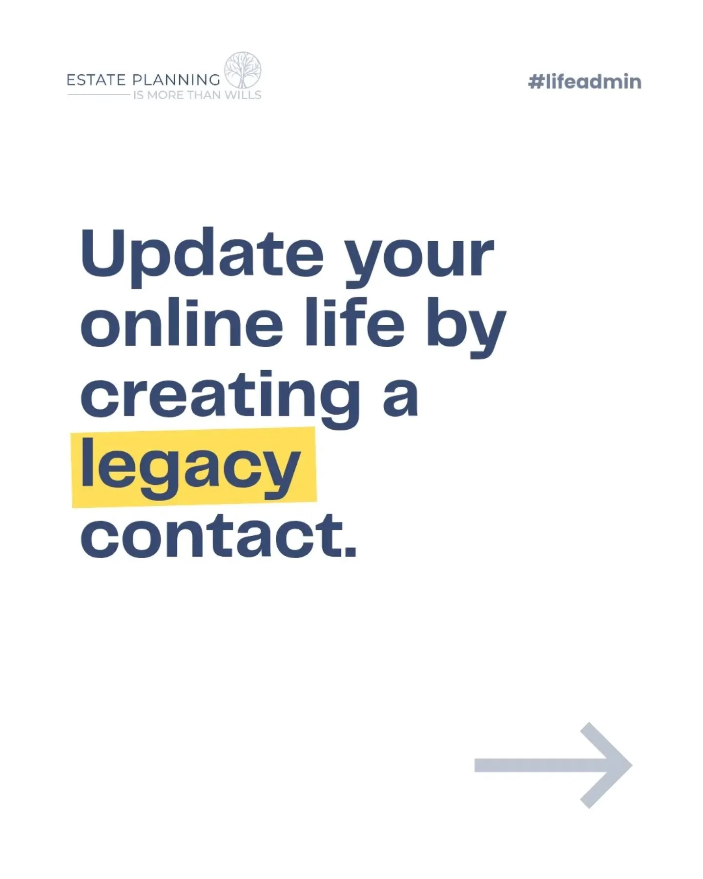 This is what we will be looking at in this week's email, setting up a legacy contact. Also while you are there, check what your back up or password prompt options are.  If you can choose two emails, choose oke for you, one for your trusted person.

T
