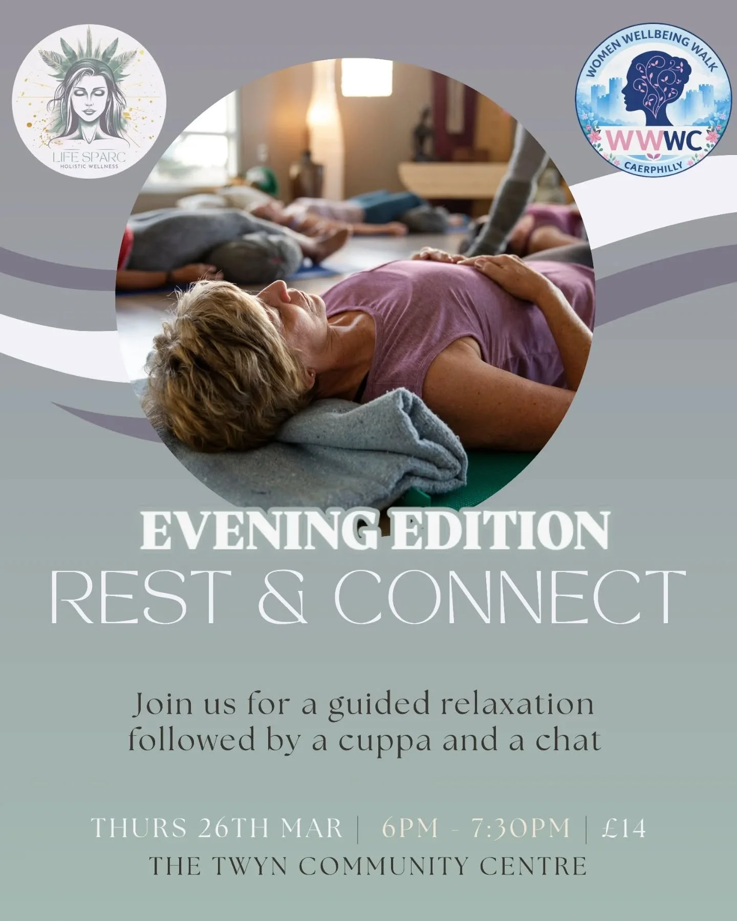 You asked.....here it is! The evening edition of Rest &amp; Connect.

It's been particularly tricky to find a room big enough that's available for an evening session but thankfully The Twyn came through for us 🙌🏼

As the working day ends, give your
