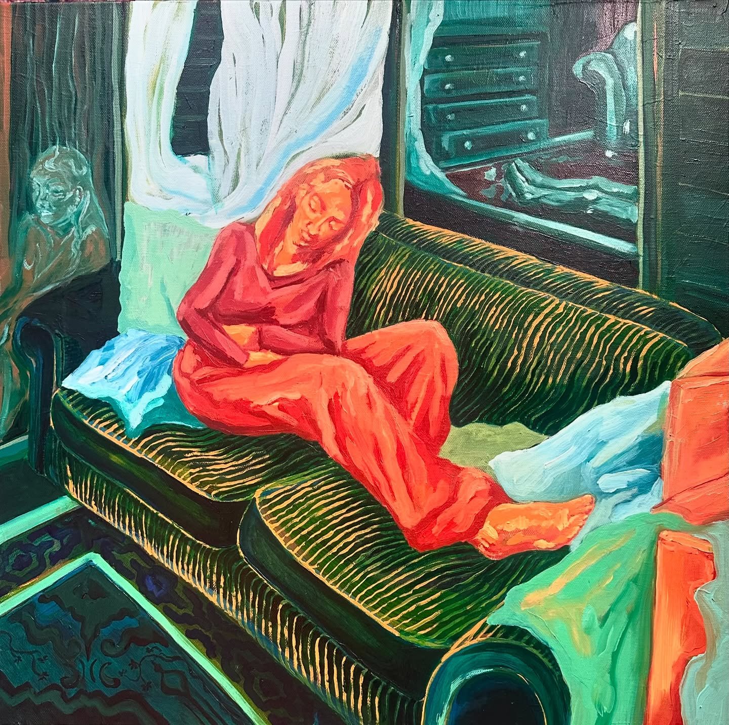 I’ve been working on a few smaller paintings on what January feels like
.
Cabin Fever
Oil on canvas
50x51cm
.
.
.
.
.
.
.
.
#contemporaryart #contemporarypainting #oilpainting #figurativeart #figurativepainting #canvaspainting #welshart #