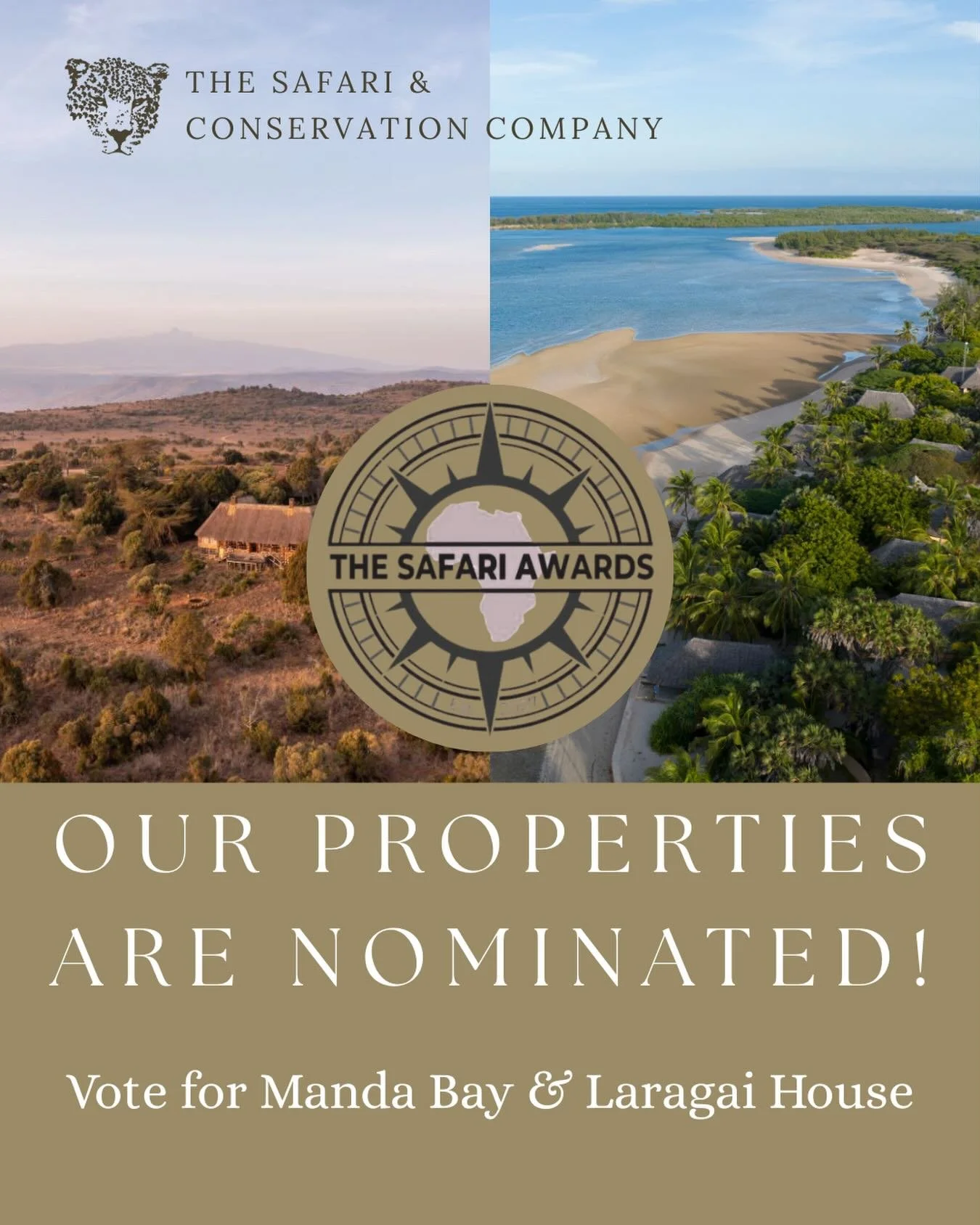 From our beaches to our highland hills&hellip; your home-away-from-home has been nominated! 🏆

@mandabay_lodge Bay &amp; @laragaihouse are up for The Safari Awards, and we&rsquo;d be so grateful for your vote.

Thank you for always being part of our