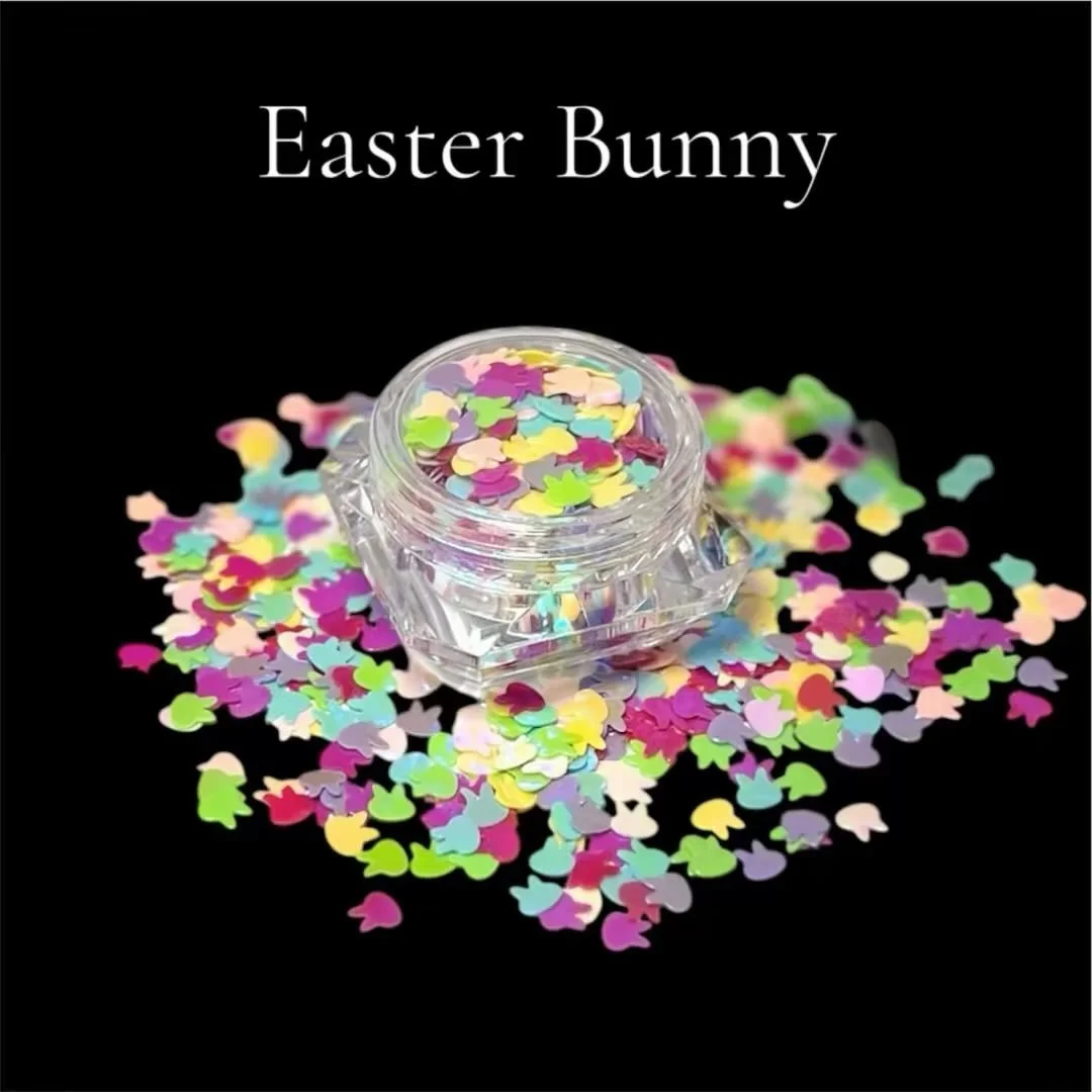 Easter Bunny nail art sequins 4mm Now available mynailLAB.com.au #aussienailsupplies