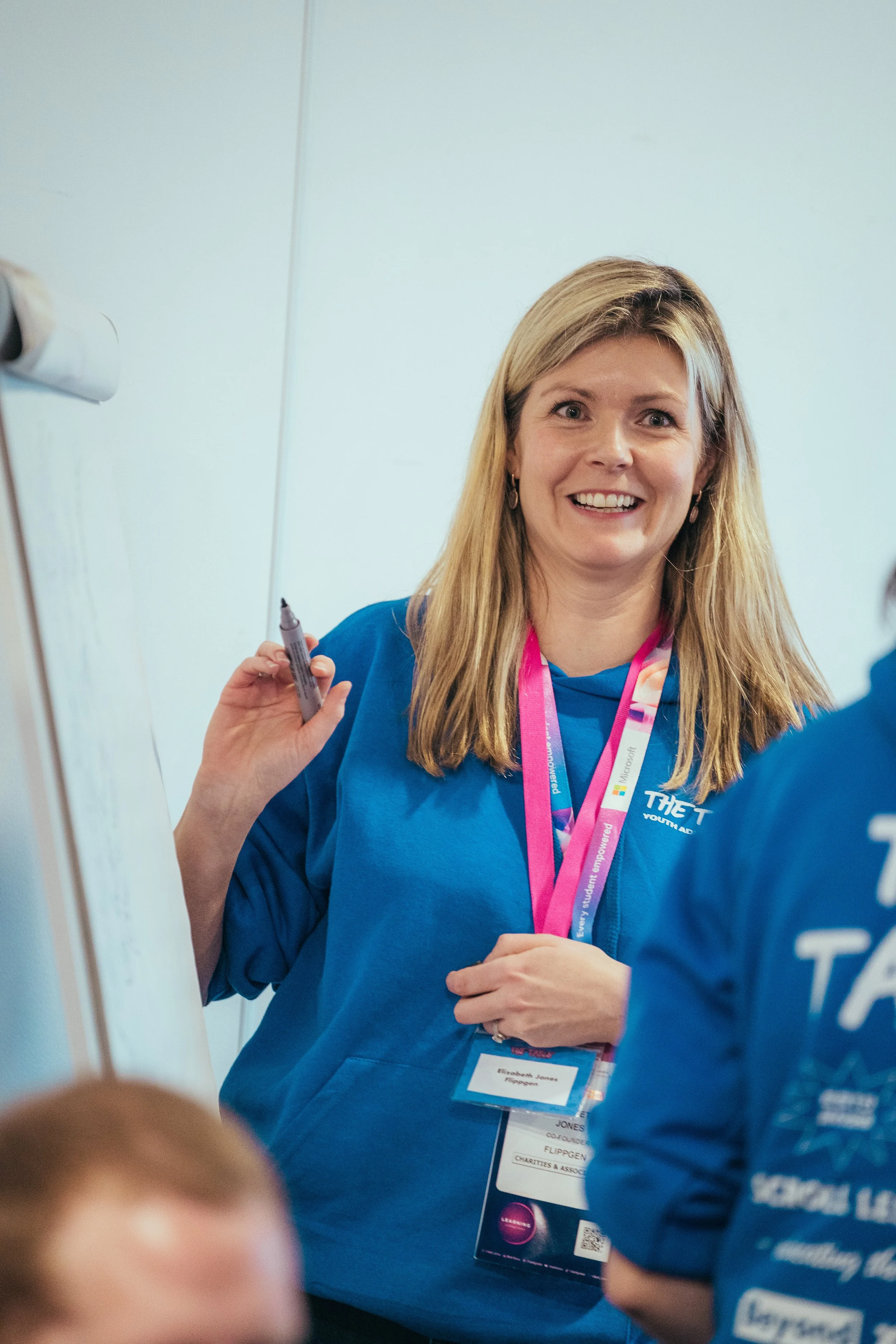 Conor Warren sat in front of a camera