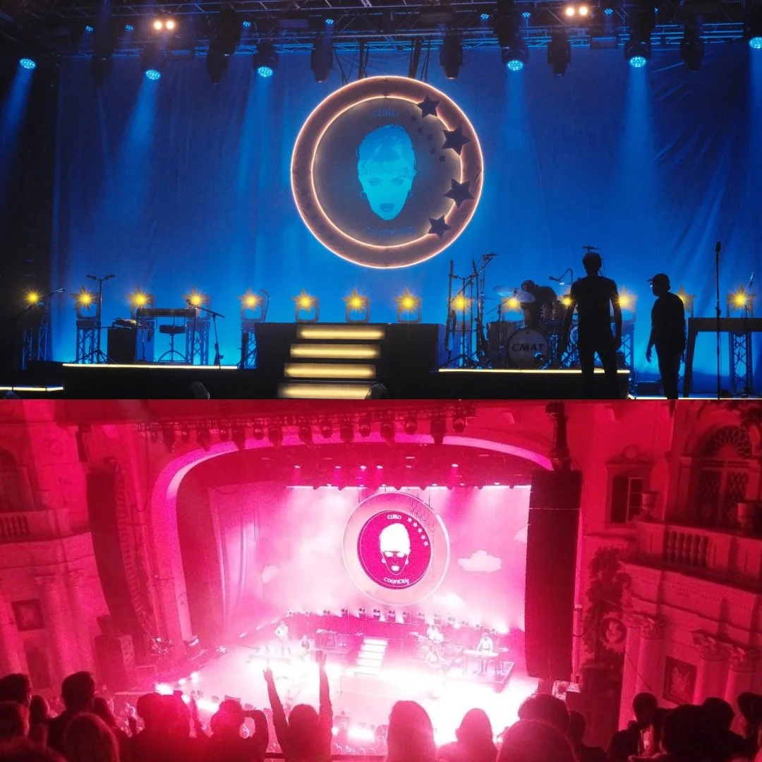 It&rsquo;s @cmatbaby! ✨ Earlier this year we created a giant Euro coin with a backlit fabric centre, neon outlines and 3D stars.

Now she&rsquo;s taken it up another notch with an even bigger coin, this time with a full video centre!

This one was a 