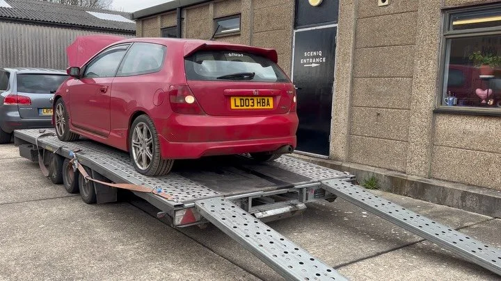 Something a little different in the Sceniq workshop for @autoalex @shedfest.official - Shedfest 2026 🔧

With some Sceniq attention, Alex&rsquo;s very rusty EP3 Civic Type R became a giant SHEDFEST sign for this years show, built using as many parts 