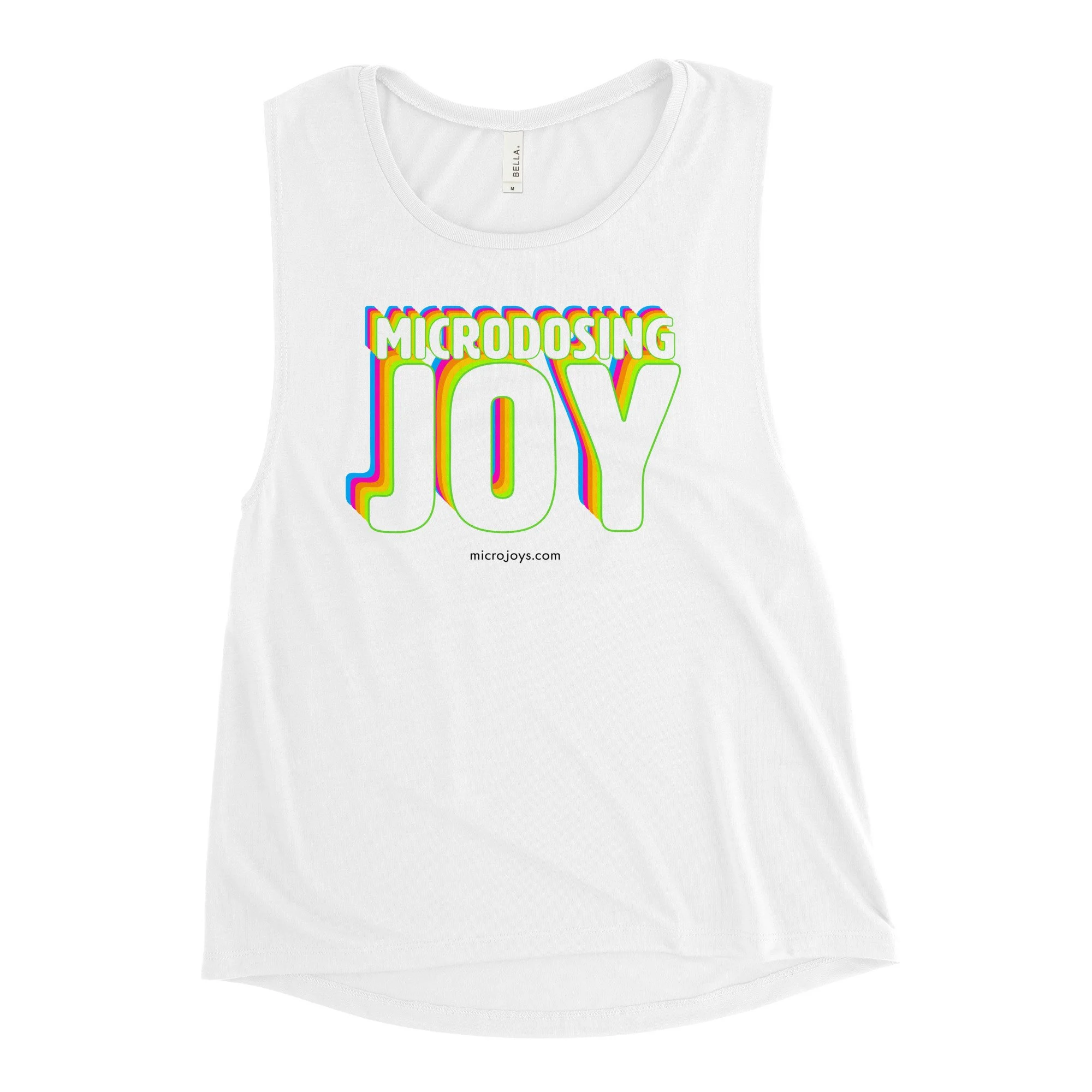 Microdosing Joy Women's White Muscle Tank