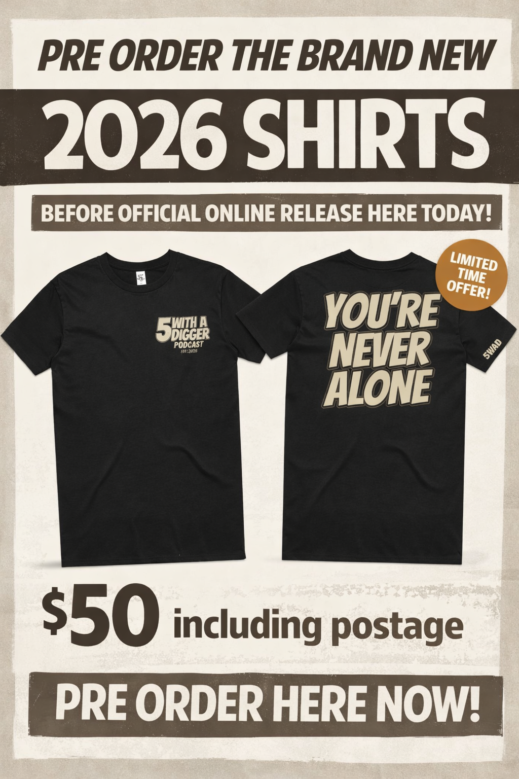 2026 Pre-Order Exclusive Podcast T-Shirt