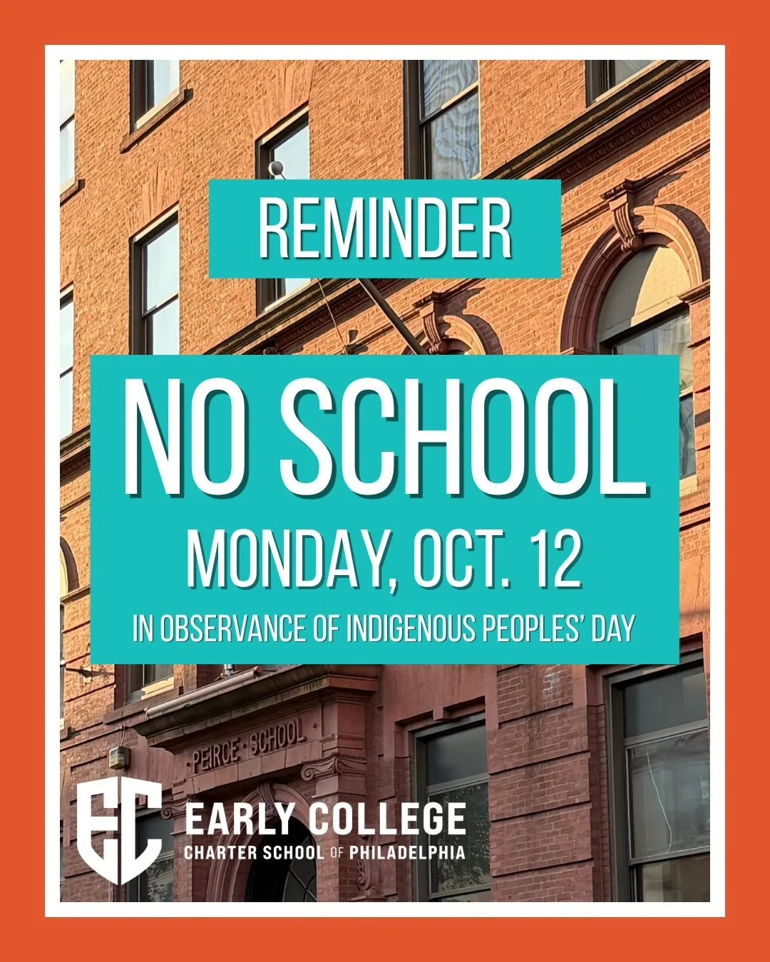 ECPHL will be closed on Monday, October 12, in observance of Indigenous Peoples&rsquo; Day.

There will be no classes for students. We&rsquo;ll see everyone back at school on Tuesday, October 13! 🩵🧡