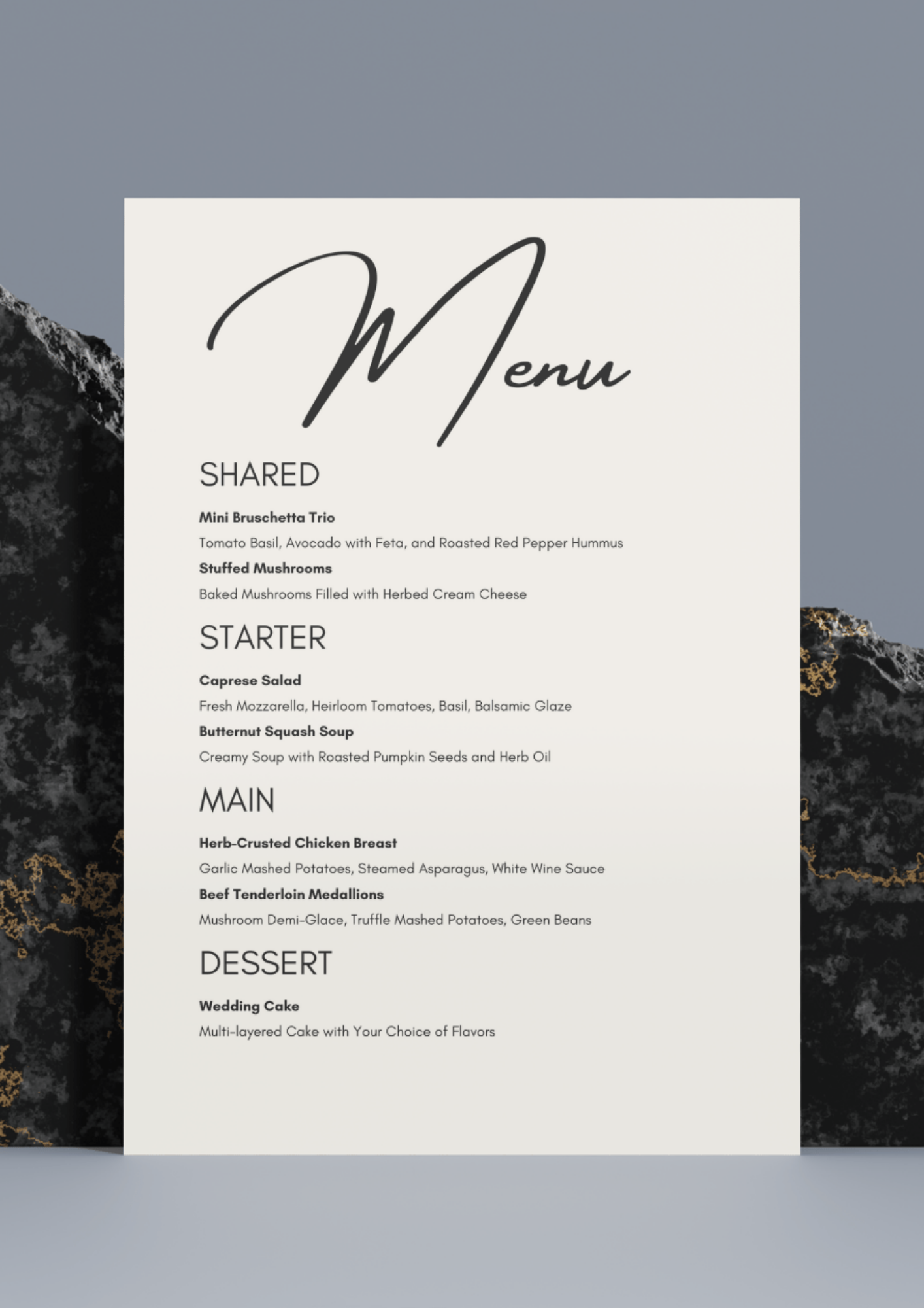 Slate Food Menu