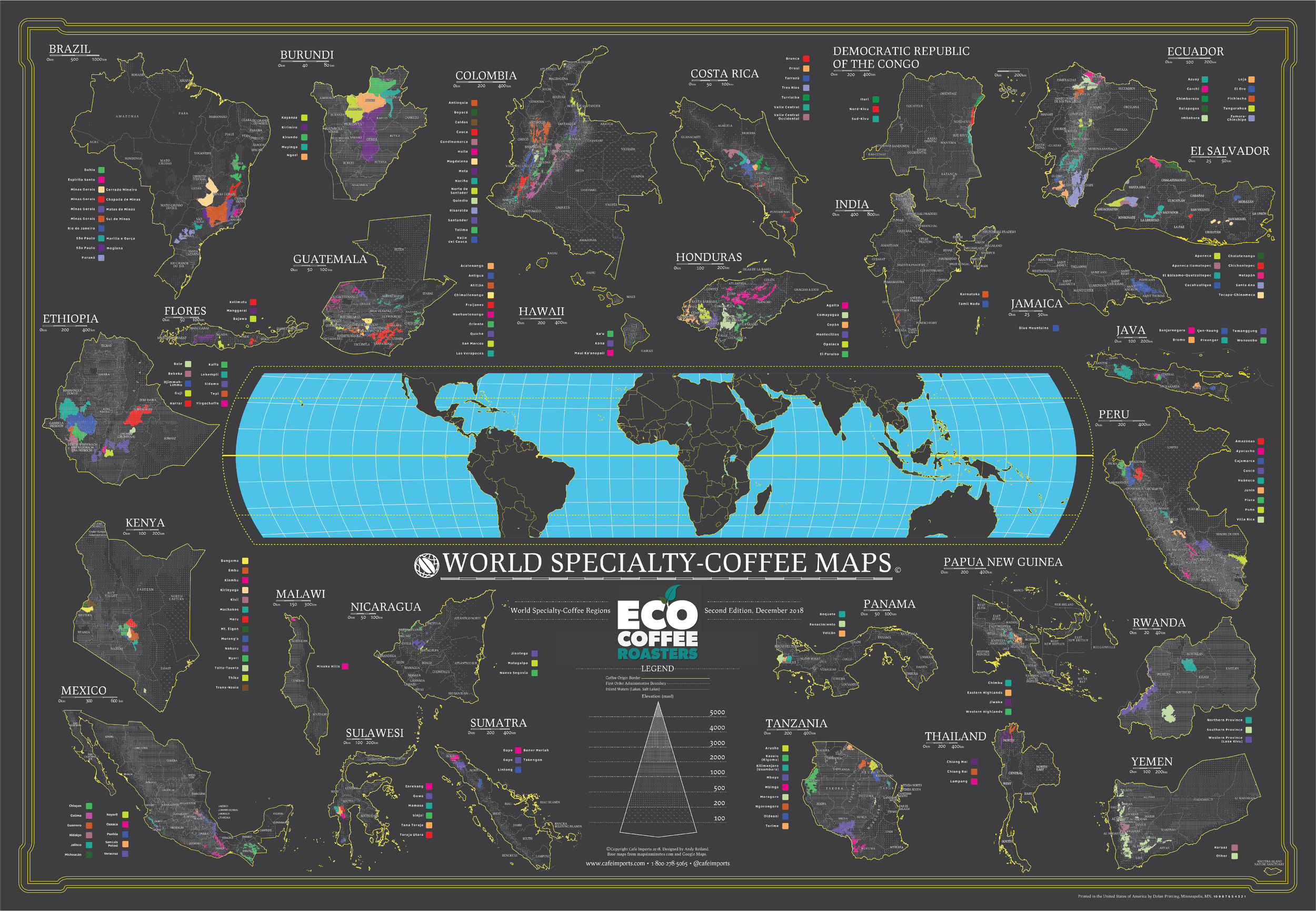 Two Rivers Coffee Map World Coffee Map | Explore Global Brews — The Eco Coffee Roasters