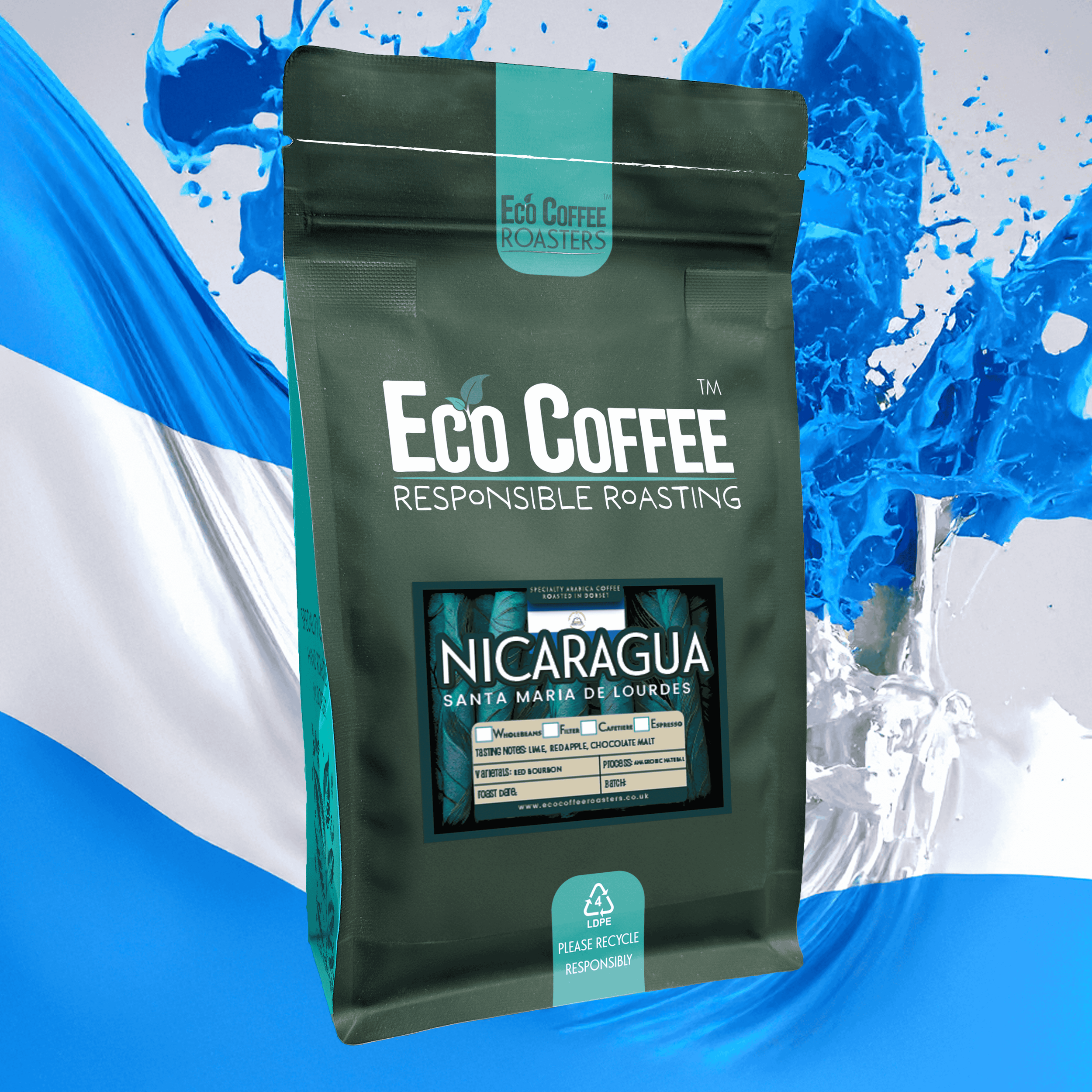 Nicaragua single origin coffee beans ground