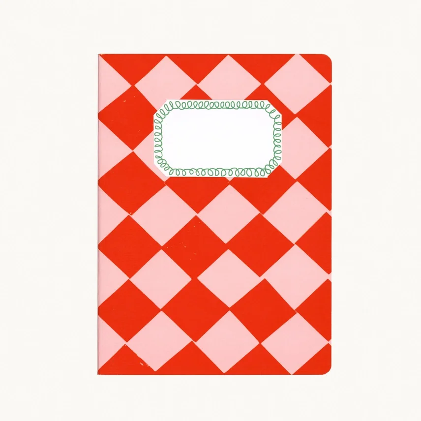 Hadley / Red & Pink Chequered Sketchbook