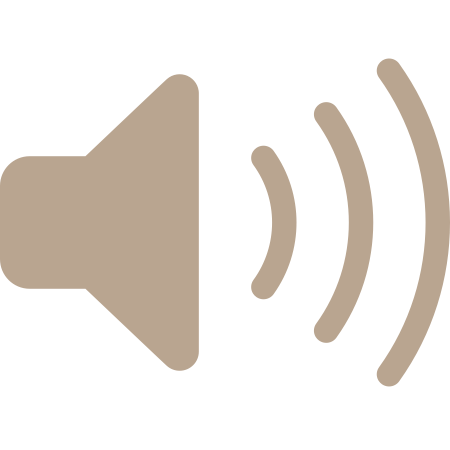 Icône de haut-parleur indiquant une fonction de volume ou de son activé.