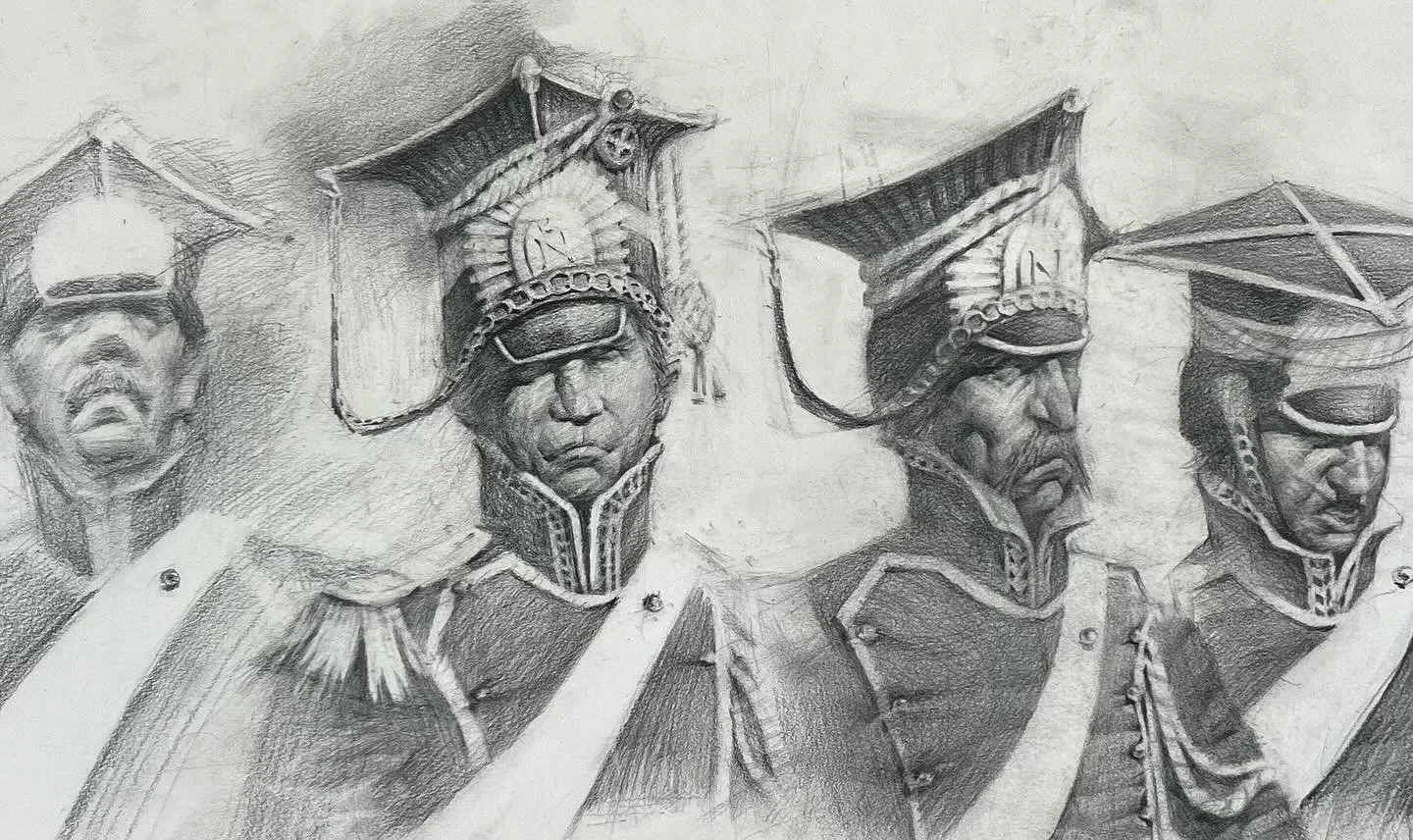 Some sketches of Polish Lancers 🇵🇱 that I was scratching away at a while ago. Need to finish these guys off at some point&hellip;
.
#polishlancers #napoleonicwars #graphitedrawing