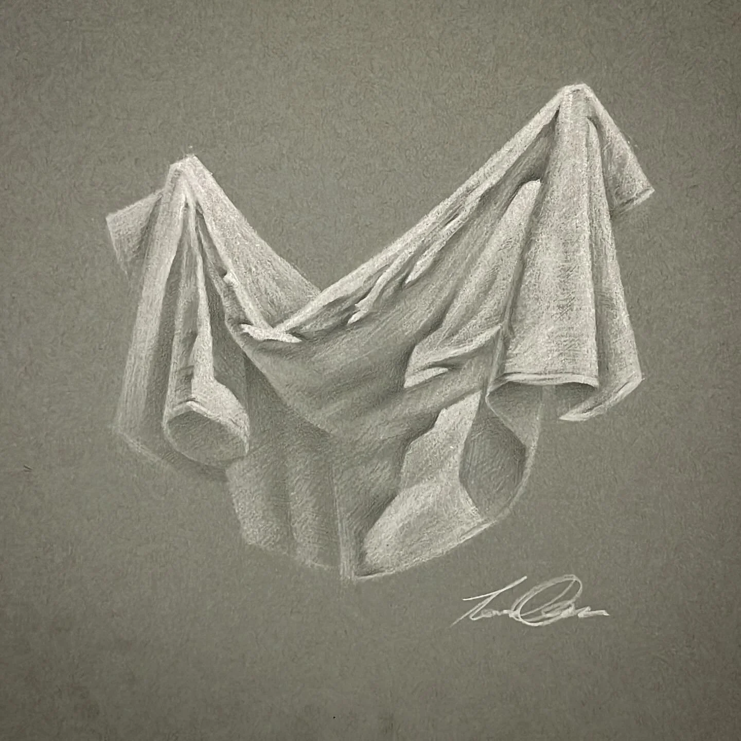 Trying to get good at drawing drapery from imagination, which is necessary for the next painting. Considering things like textures/falling shadows&hellip; maybe I&rsquo;ll finish this piece later 
.
#drapery #fabric #chalkdrawing #sketchbook