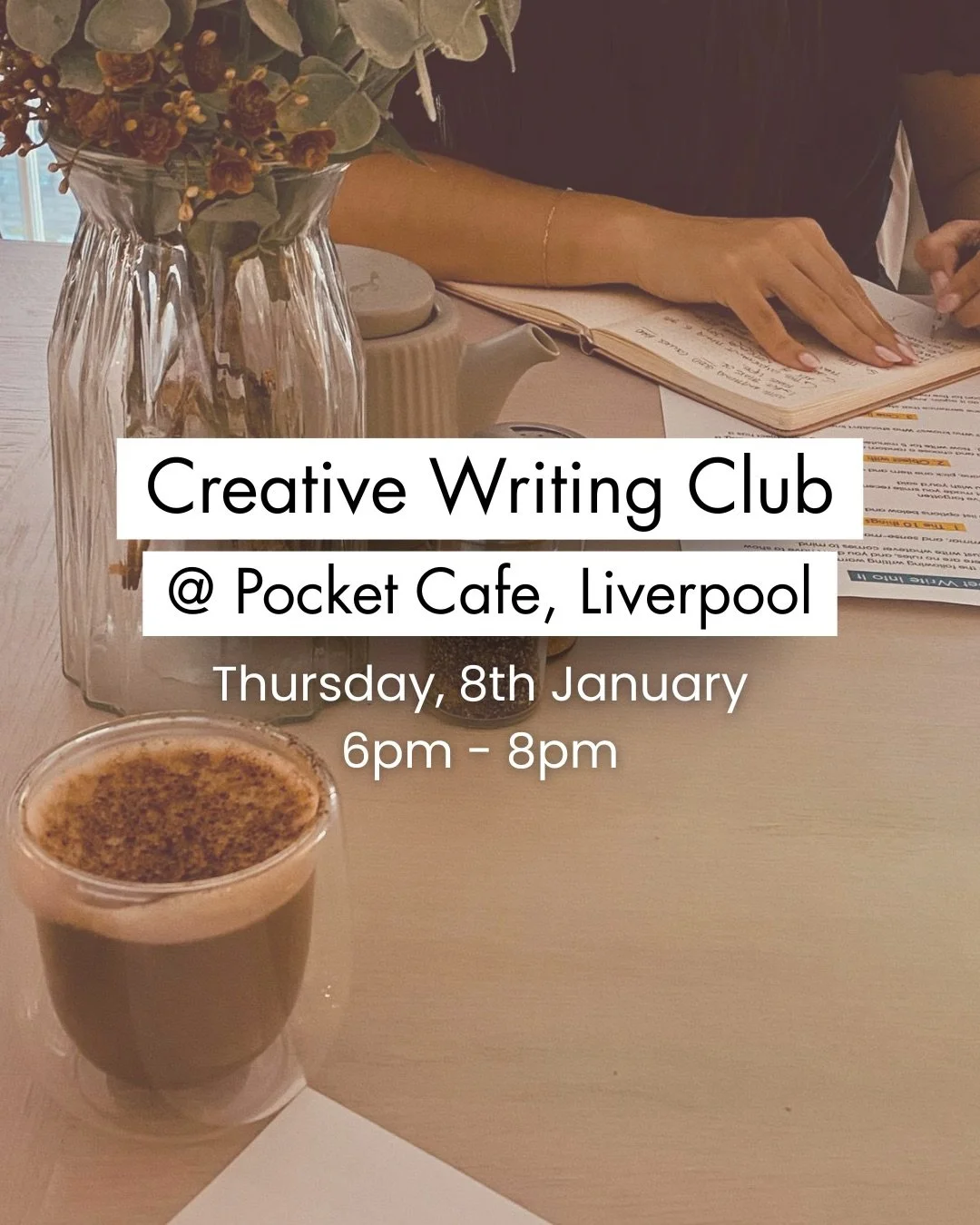 Creative Writing Club @pocketcafebar will be back in January! ✍️

We&rsquo;ll be back with more prompts and creative writing activities to get your imagination going in the new year. 

If &ldquo;be more creative&rdquo; is on your resolutions list for