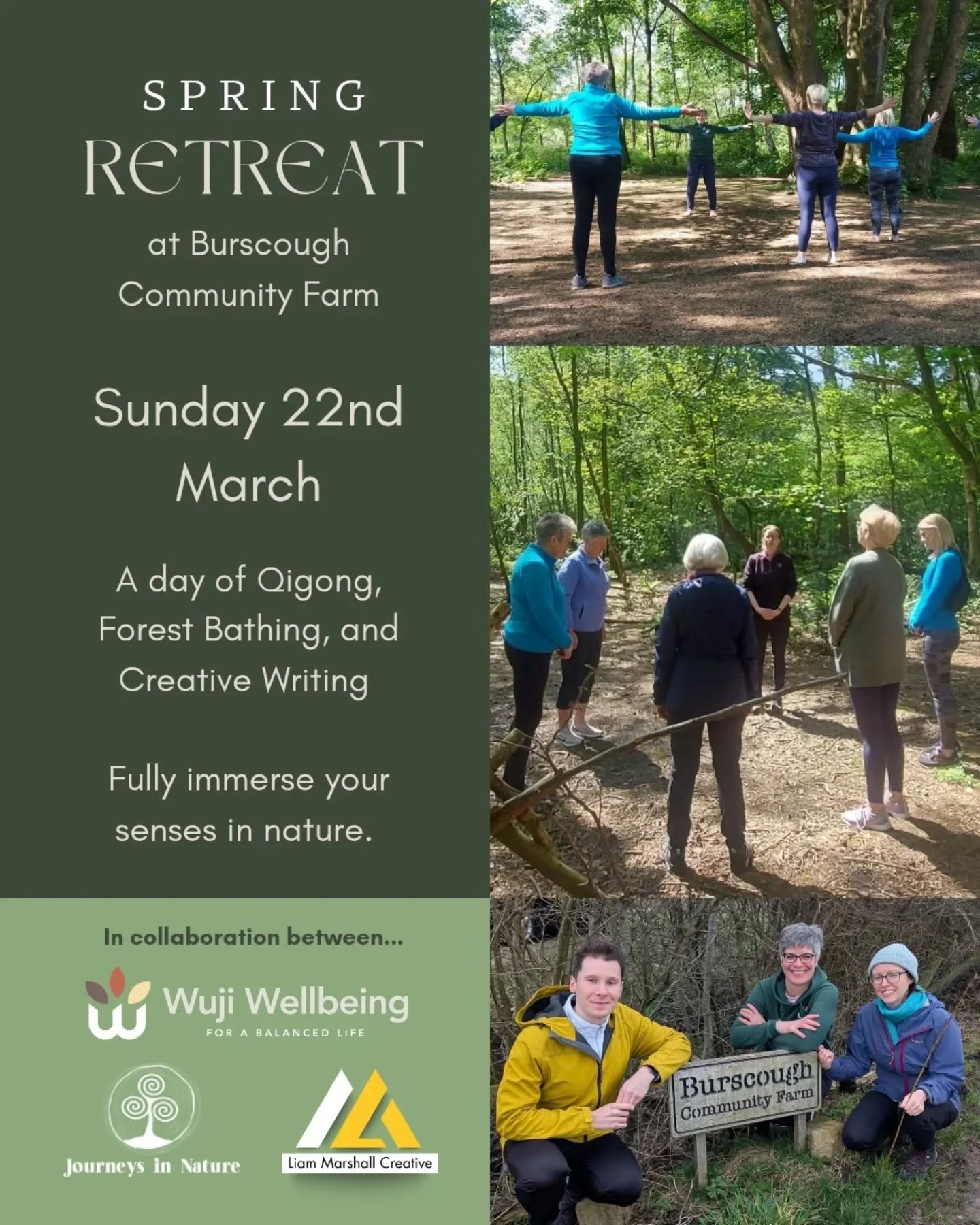 Join us at our spring retreat for a journey through nature, movement and creativity 🌿

This spring retreat is an invitation to spend the day coming into the present moment and welcoming the beginning of the new season through a combination of qigong