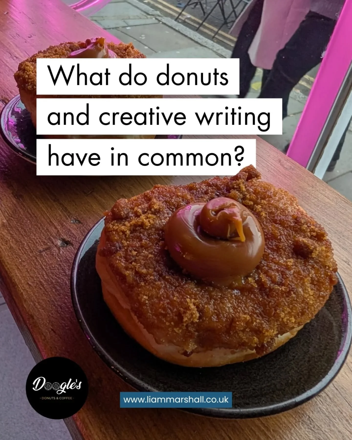 Donuts. Prompts. Time to write 🍩✍️

No pressure. No experience needed. Just space to create, explore your imagination, and make new connections.

Join us for Creative Writing Club at Doogle&rsquo;s, Mann Island on 17th March from 6pm - 8pm.

Come hu